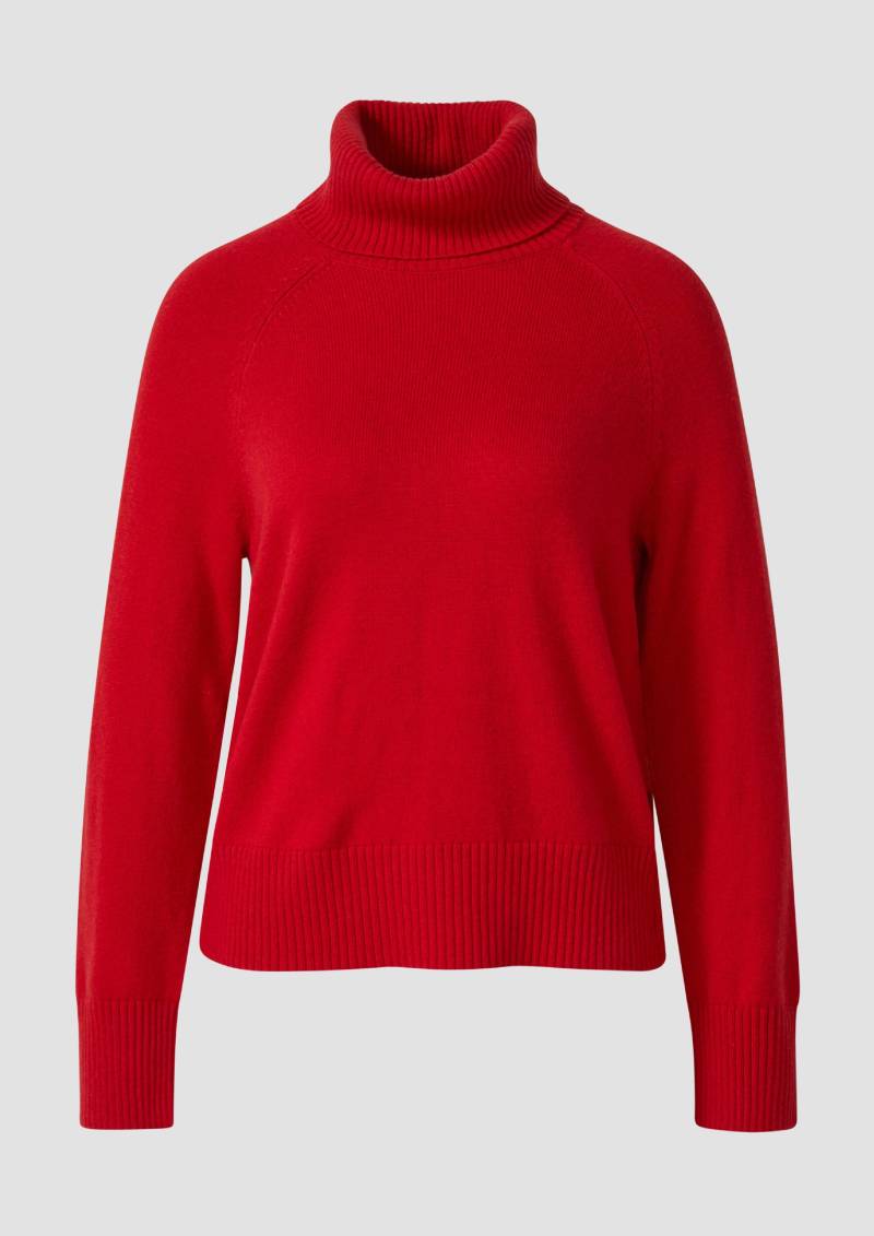 s.Oliver - Rollkragen-Pullover mit seitlichen Knopf-Details, Damen, rot von s.Oliver