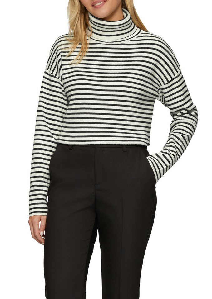 s.Oliver Rollkragenpullover Rippstrick, im Streifen-Design von s.Oliver