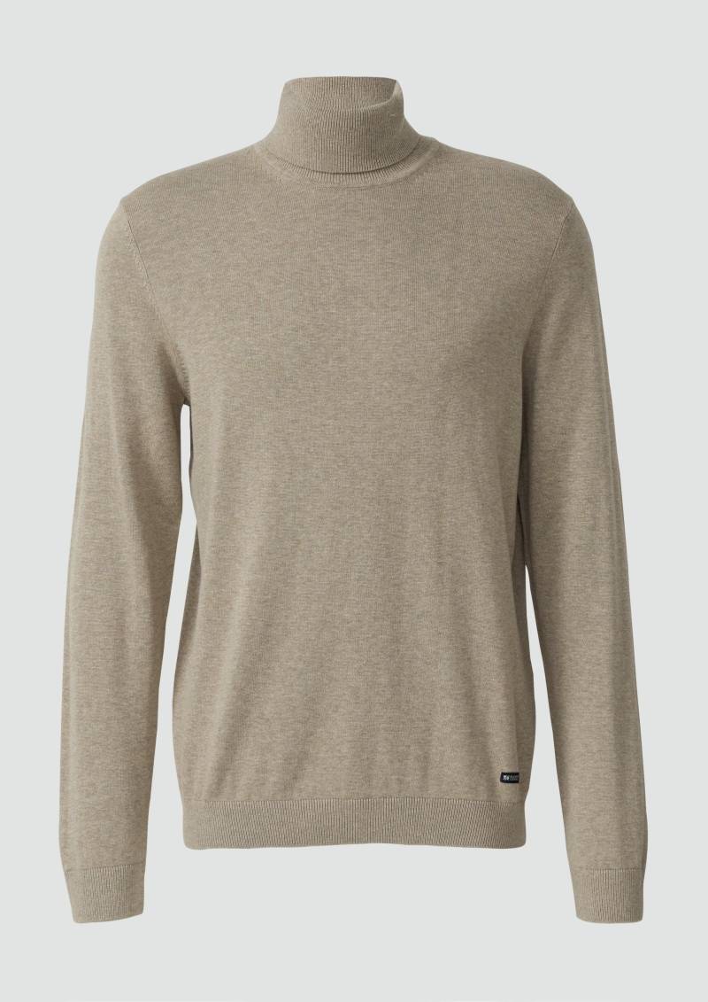 s.Oliver - Rollkragenpullover aus reiner Baumwolle, Herren, Beige von s.Oliver