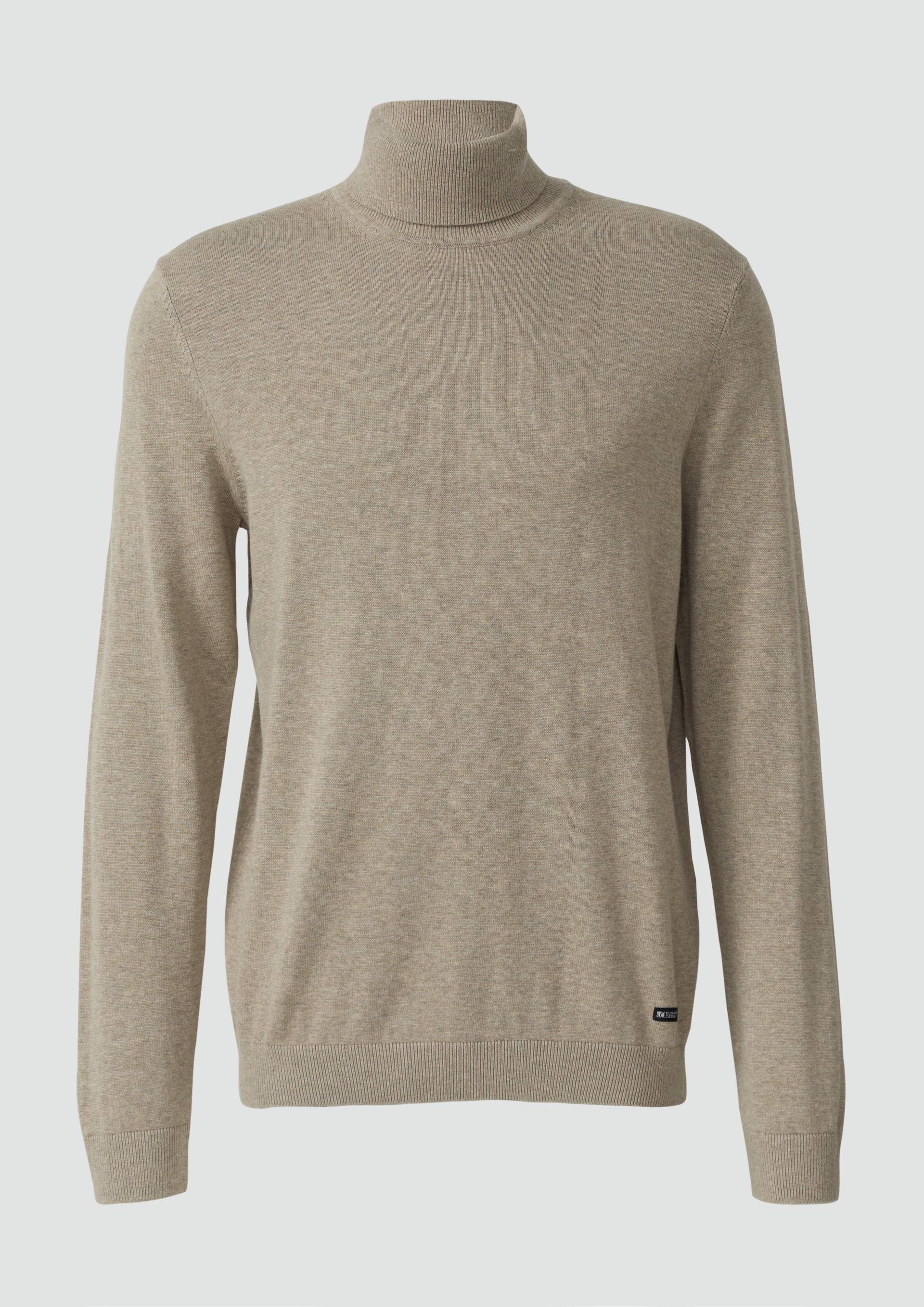 s.Oliver - Rollkragenpullover aus reiner Baumwolle, Herren, Beige von s.Oliver