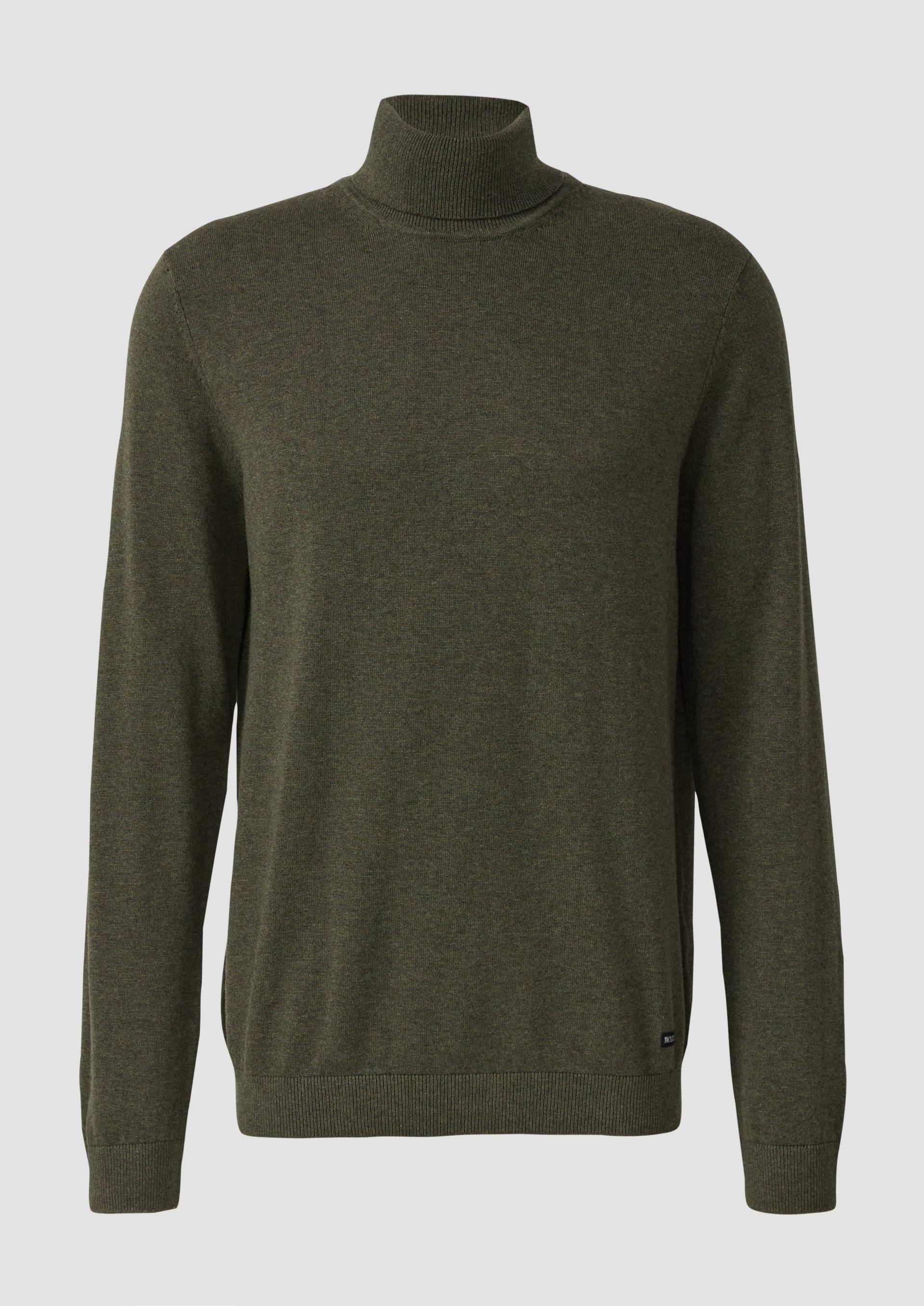 s.Oliver - Rollkragenpullover aus reiner Baumwolle, Herren, Grün von s.Oliver