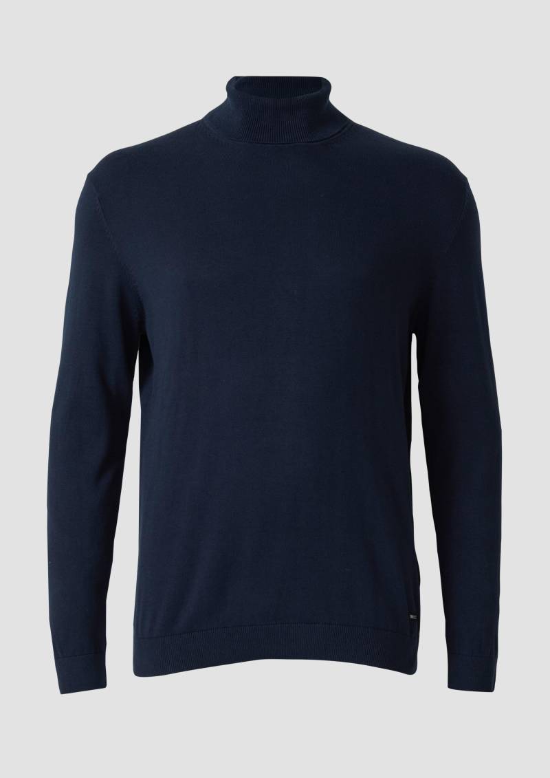 s.Oliver - Rollkragenpullover aus reiner Baumwolle, Herren, blau von s.Oliver