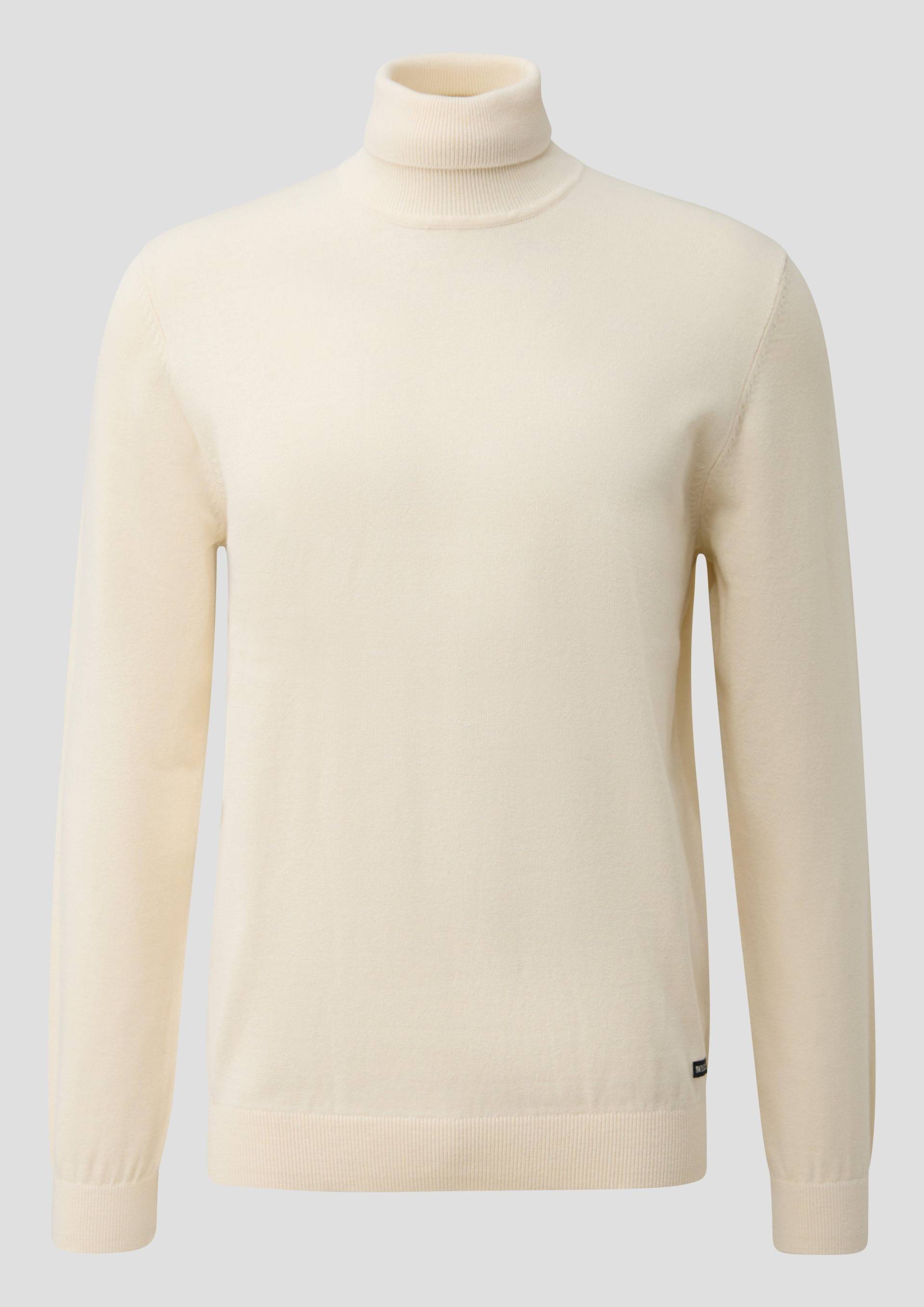 s.Oliver - Rollkragenpullover aus reiner Baumwolle, Herren, creme von s.Oliver