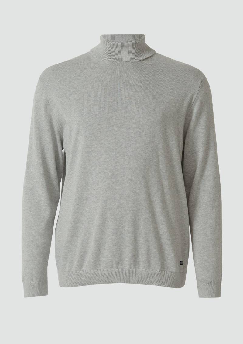 s.Oliver - Rollkragenpullover aus reiner Baumwolle, Herren, grau von s.Oliver