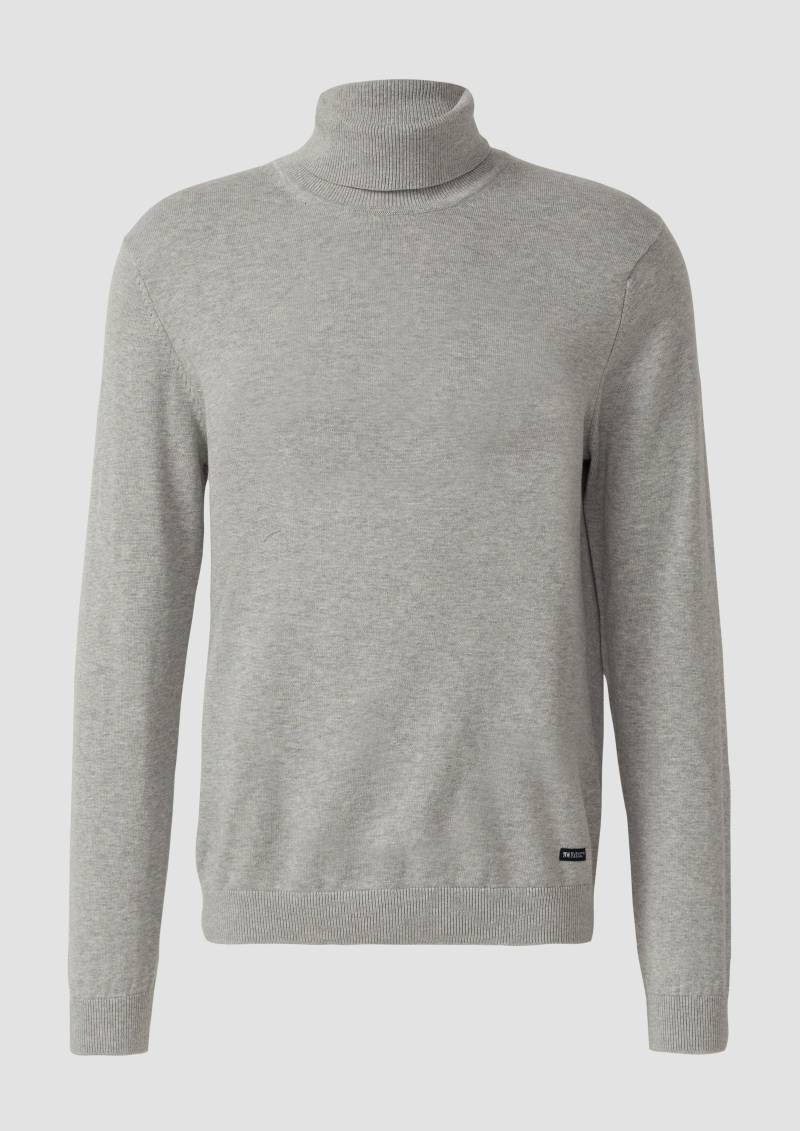 s.Oliver - Rollkragenpullover aus reiner Baumwolle, Herren, grau von s.Oliver