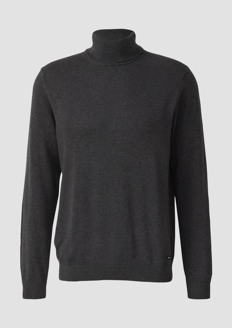 s.Oliver - Rollkragenpullover aus reiner Baumwolle, Herren, grau von s.Oliver