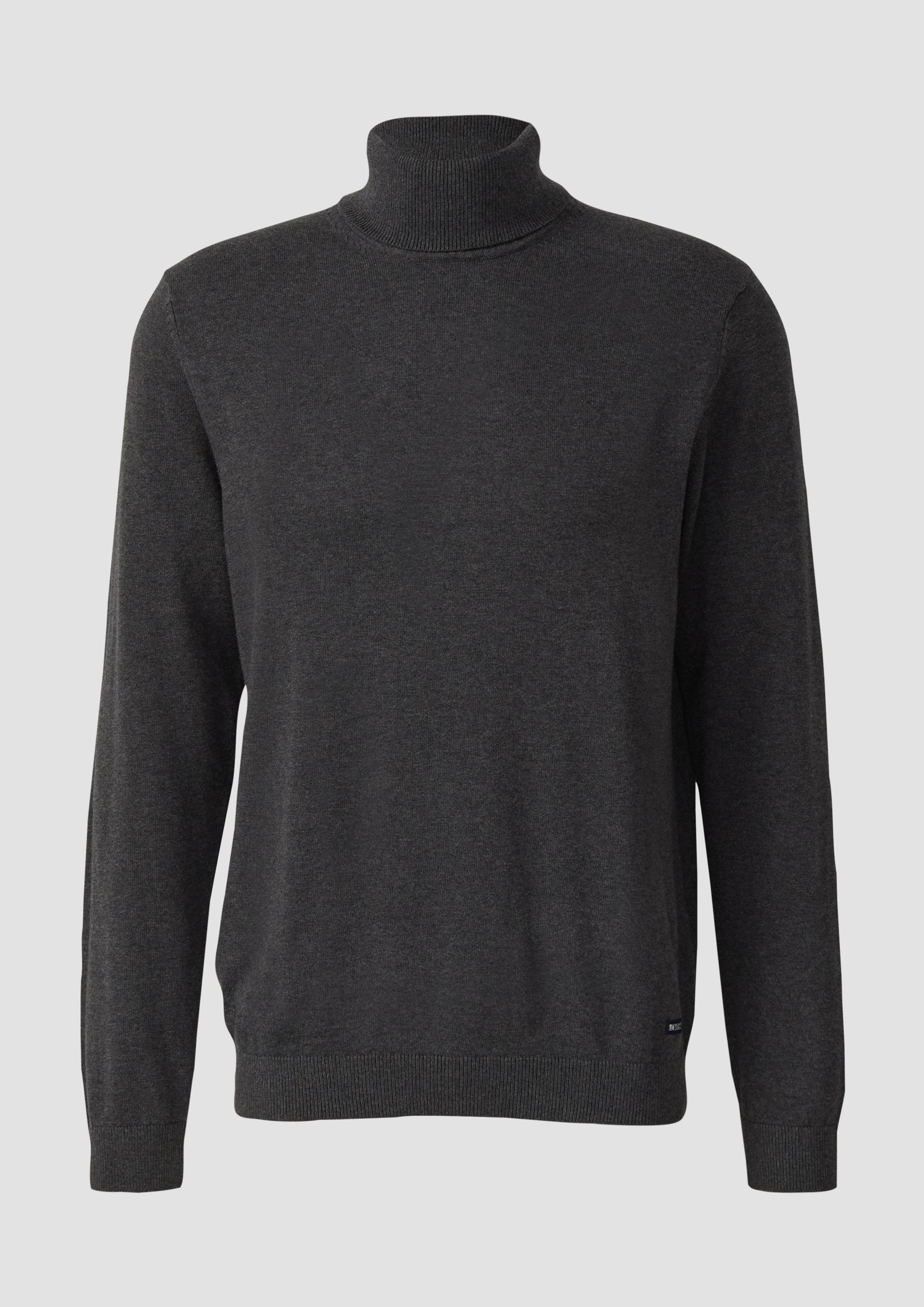 s.Oliver - Rollkragenpullover aus reiner Baumwolle, Herren, grau von s.Oliver