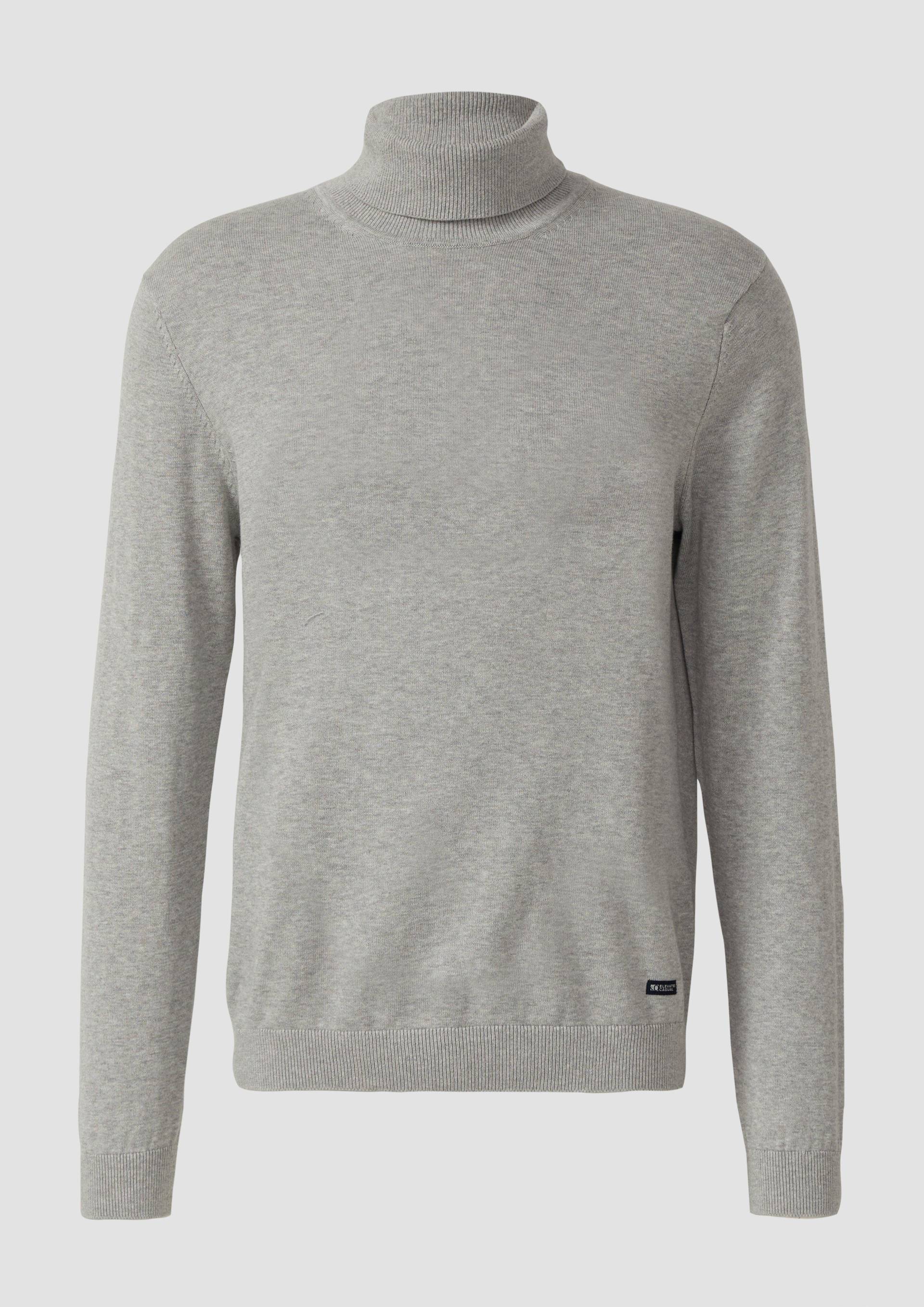 s.Oliver - Rollkragenpullover aus reiner Baumwolle, Herren, grau von s.Oliver