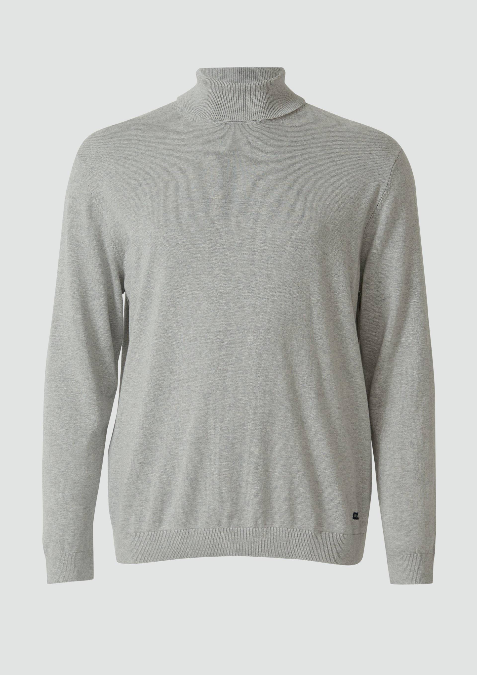 s.Oliver - Rollkragenpullover aus reiner Baumwolle, Herren, grau von s.Oliver