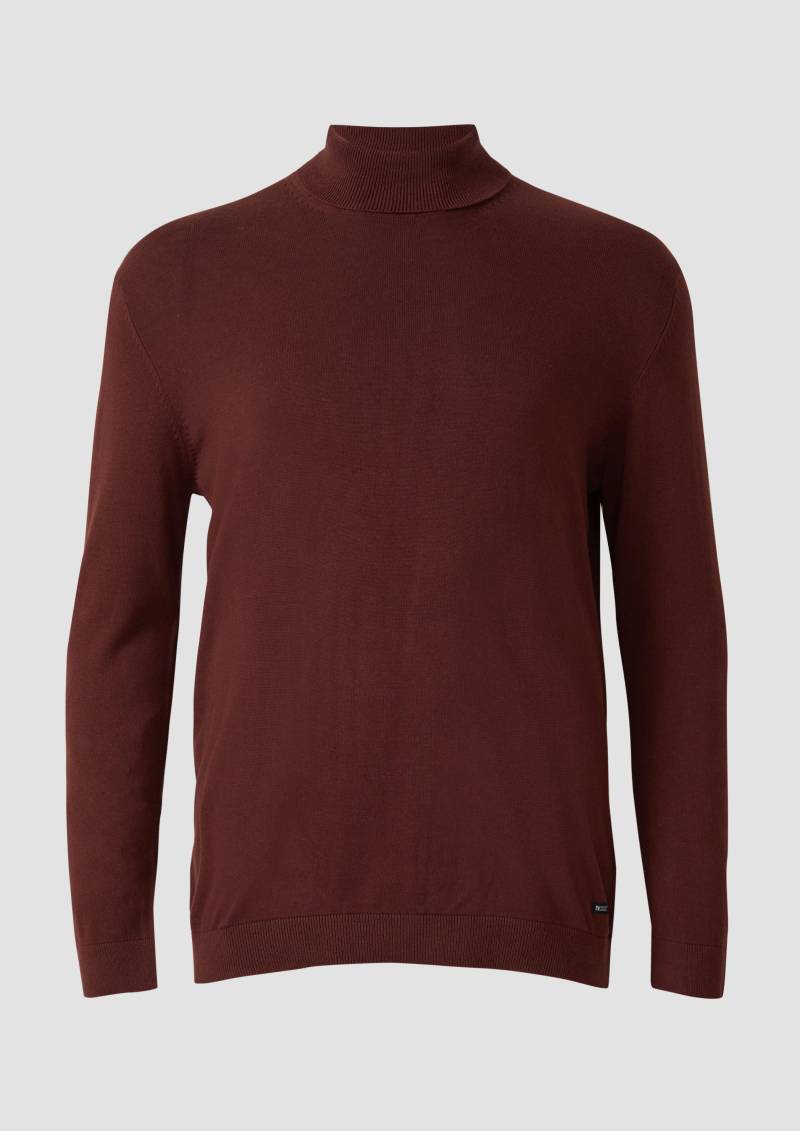 s.Oliver - Rollkragenpullover aus reiner Baumwolle, Herren, rot von s.Oliver