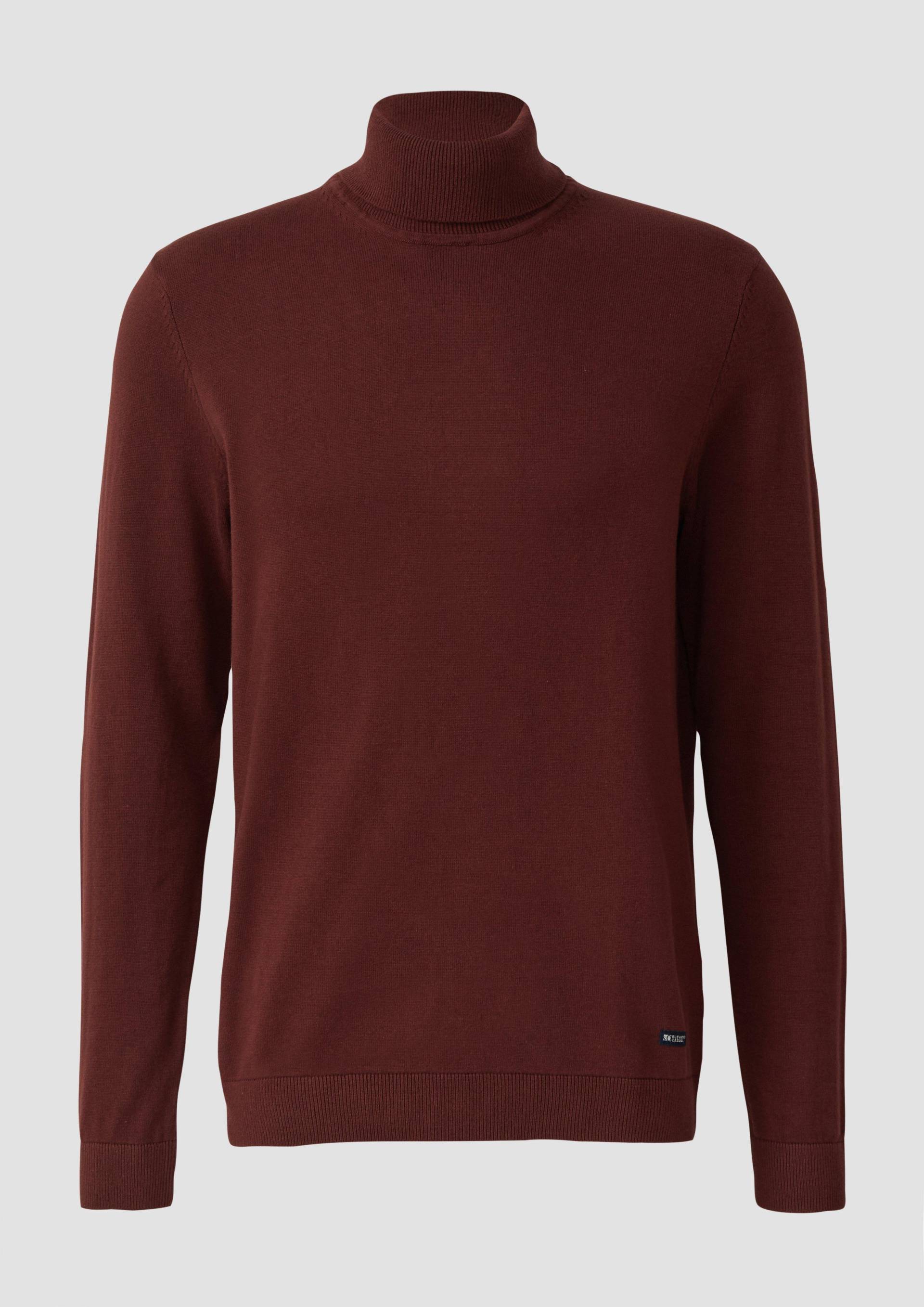 s.Oliver - Rollkragenpullover aus reiner Baumwolle, Herren, rot von s.Oliver