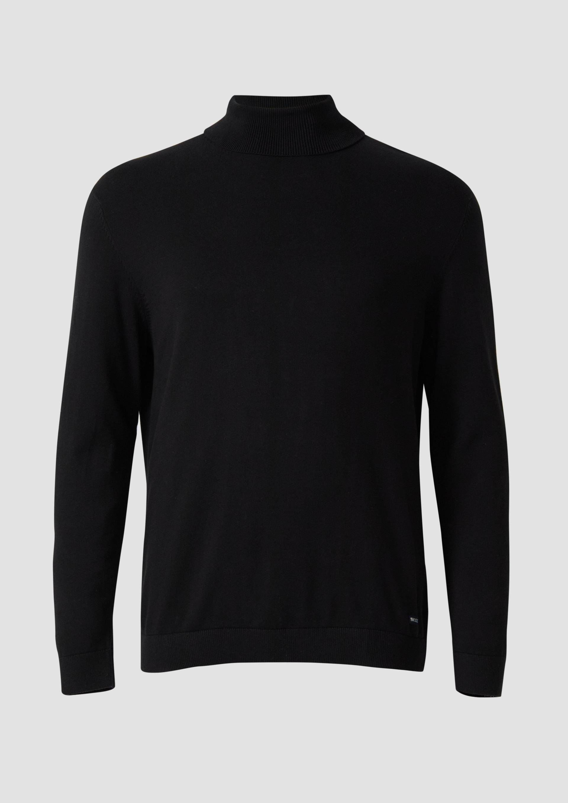 s.Oliver - Rollkragenpullover aus reiner Baumwolle, Herren, schwarz von s.Oliver