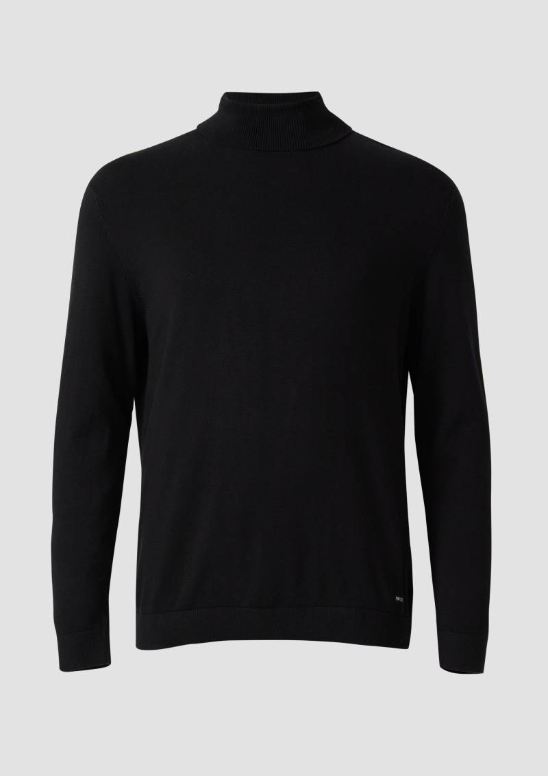 s.Oliver - Rollkragenpullover aus reiner Baumwolle, Herren, schwarz von s.Oliver
