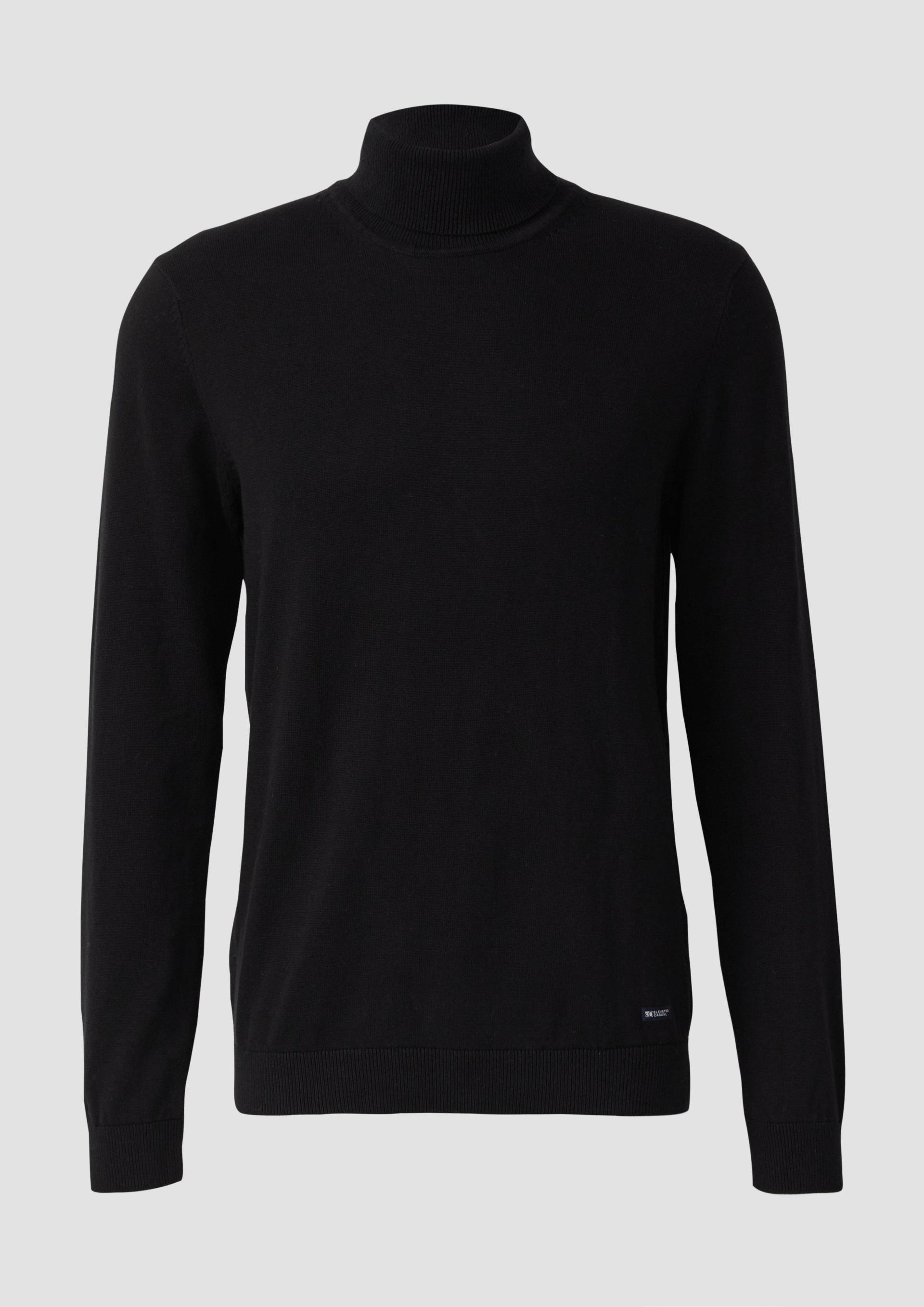 s.Oliver - Rollkragenpullover aus reiner Baumwolle, Herren, schwarz von s.Oliver