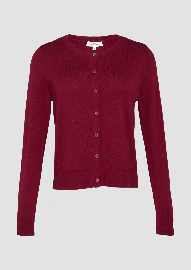 s.Oliver - Rundhals-Strickjacke mit Knopfleiste, Damen, rot von s.Oliver