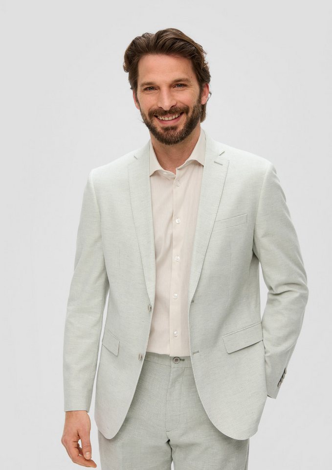 s.Oliver Sakko Indoor-Sakko S.OPURE s.O PURE: Anzugsakko aus Leinenmix mit Hahnentritt-Muster von s.Oliver