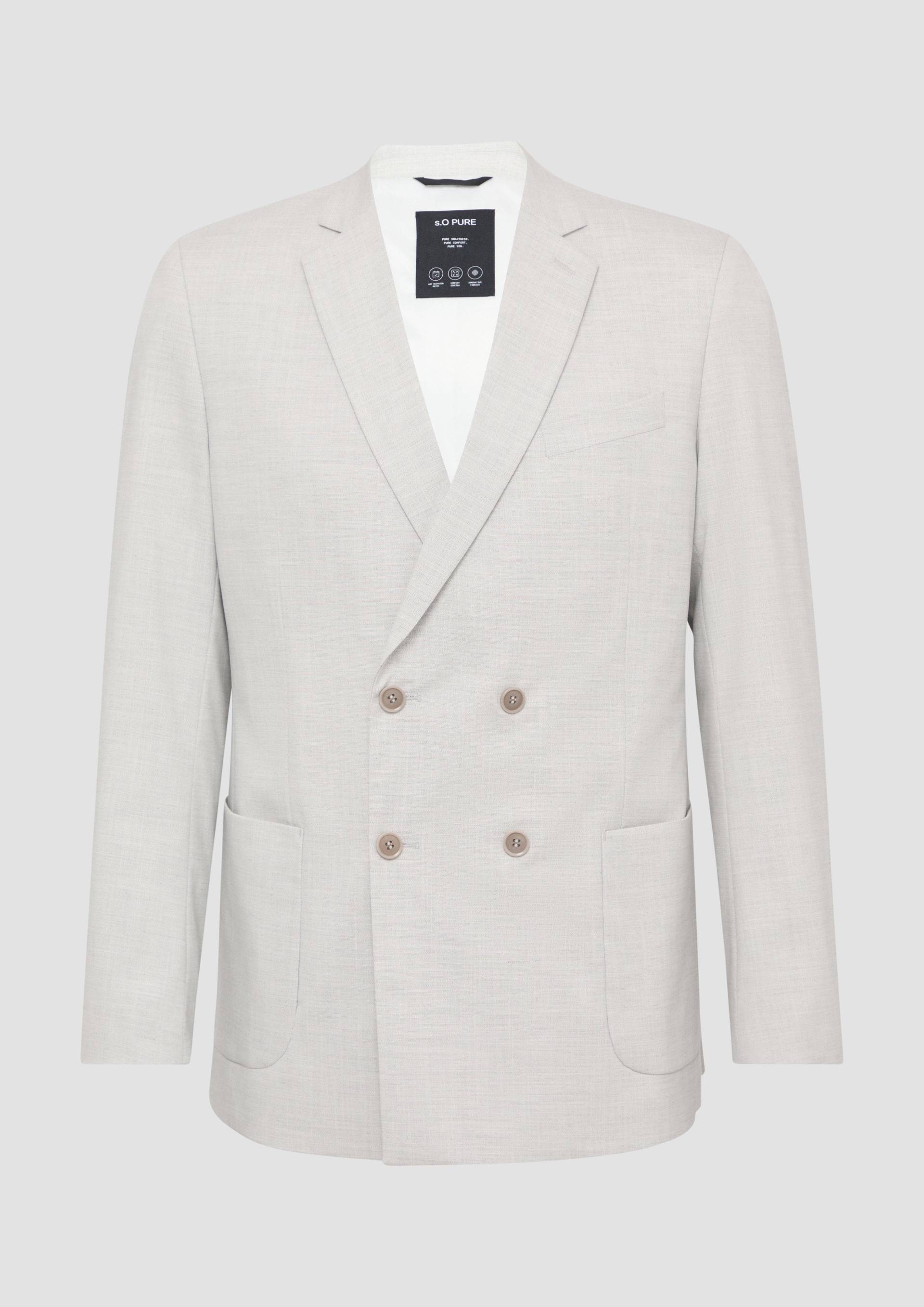 s.Oliver - s.O PURE: Zweireihiges Sakko im Slim Fit, Herren, creme s.Oliver - s.O PURE: Zweireihiges Sakko im Slim Fit, Herren, creme von s.Oliver