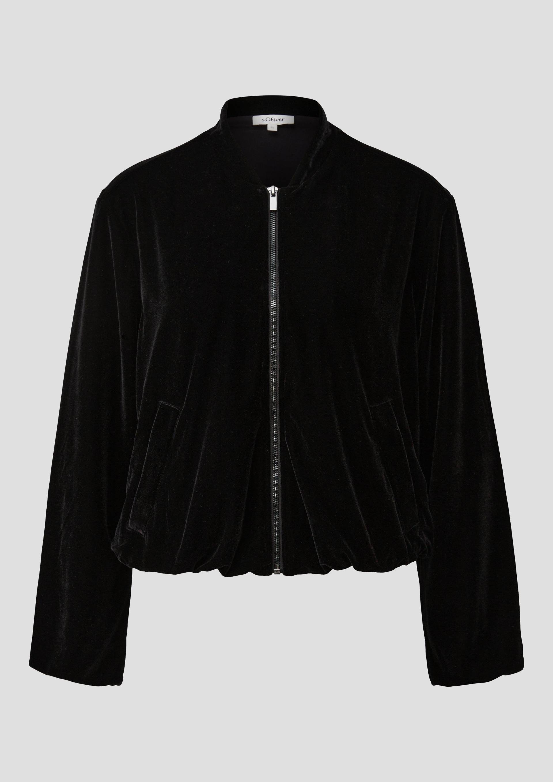 s.Oliver - Fließender Samtblouson, Damen, schwarz von s.Oliver