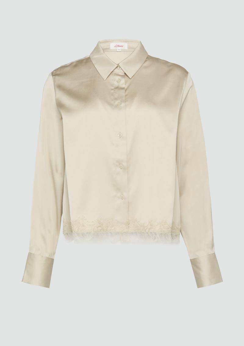 s.Oliver - Satin-Bluse mit Spitzen-Detail, Damen, Beige s.Oliver - Satin-Bluse mit Spitzen-Detail, Damen, Beige von s.Oliver