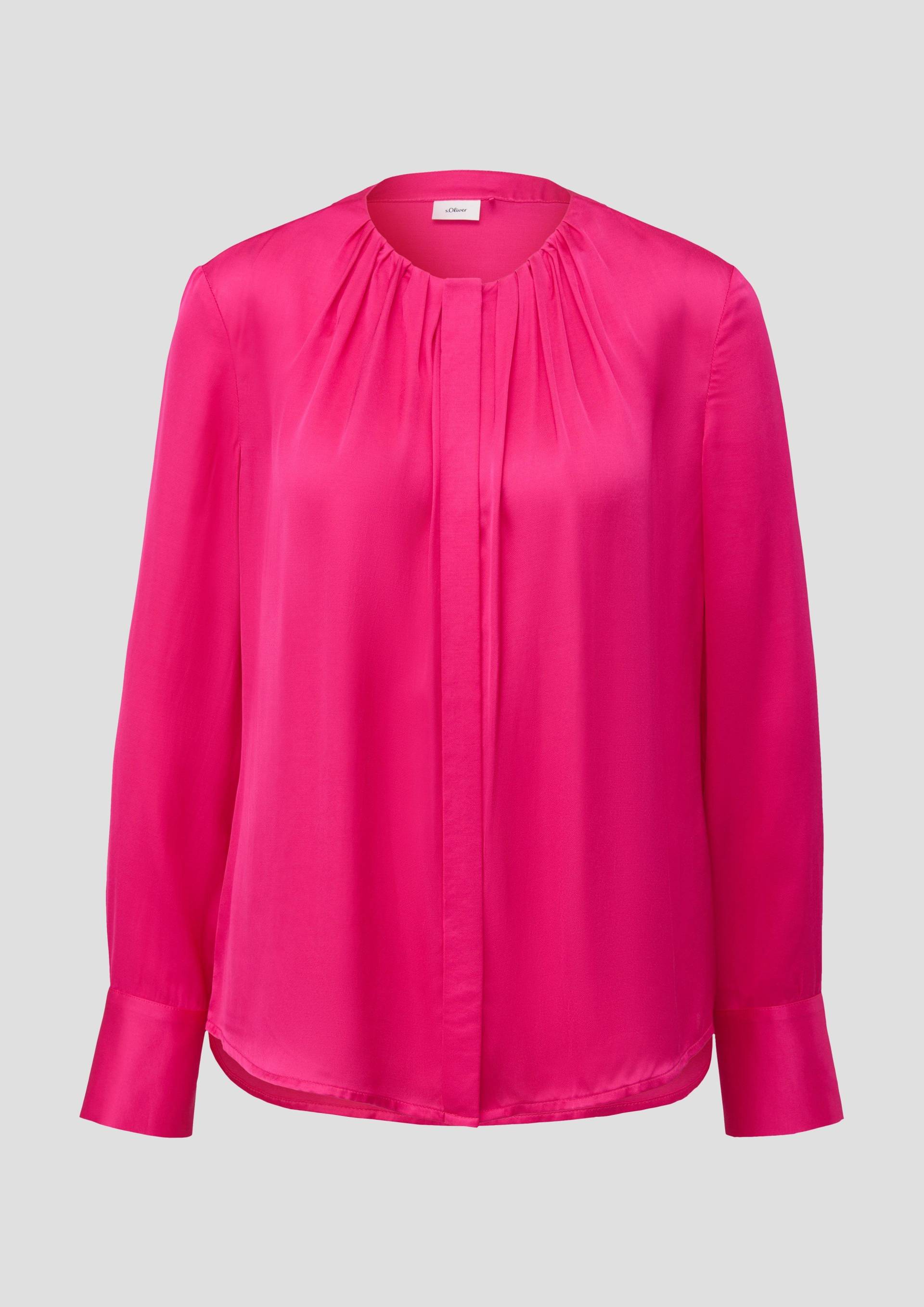 s.Oliver - Satinbluse aus reiner Viskose, Damen, Rosa von s.Oliver