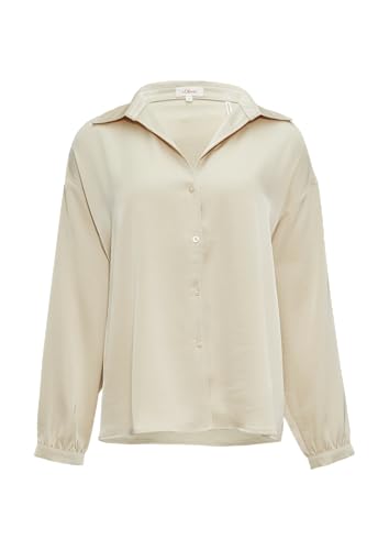 Satinierte Bluse mit V-Ausschnitt beige 42 von s.Oliver
