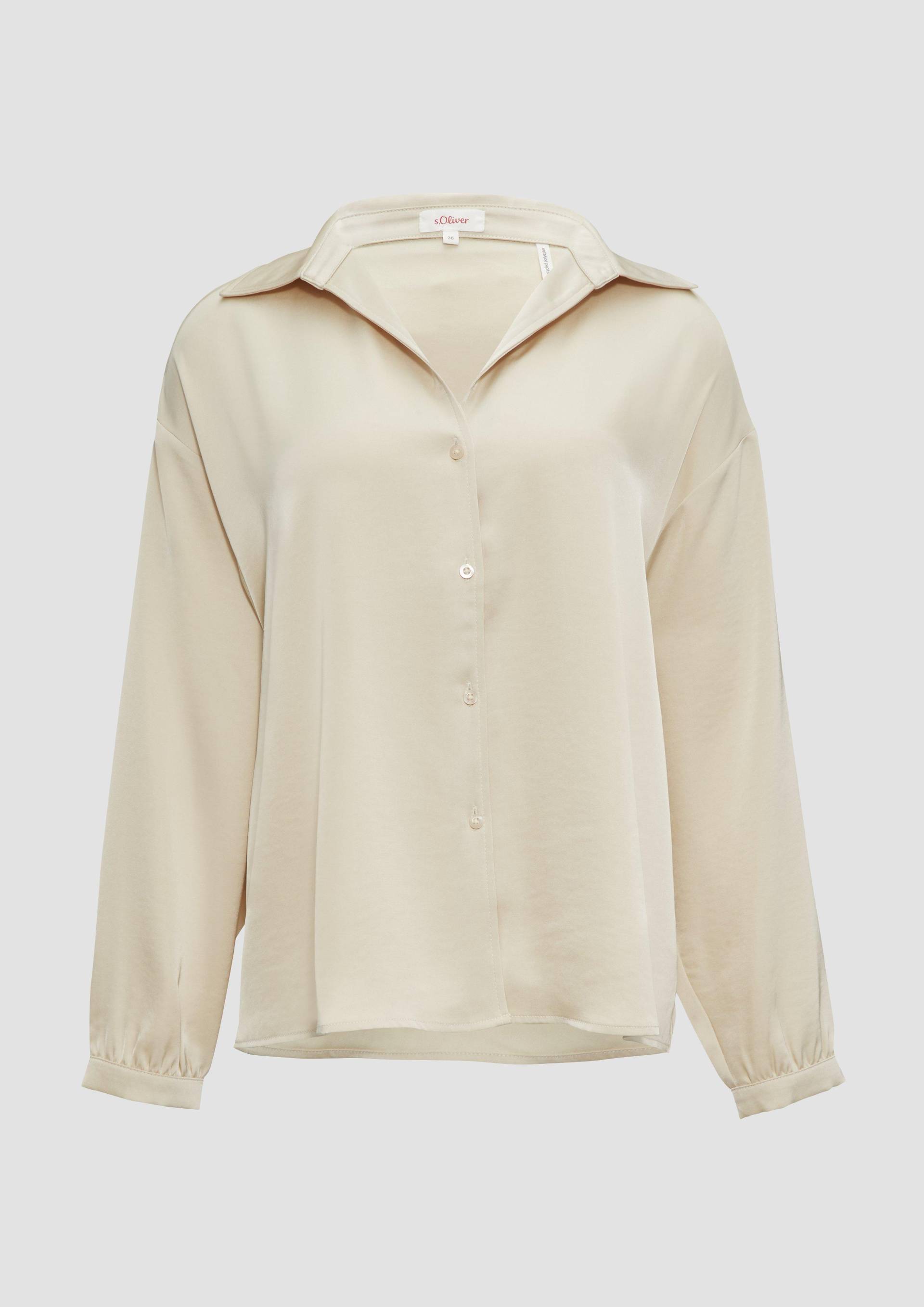 s.Oliver - Satinierte Bluse mit V-Ausschnitt, Damen, Beige s.Oliver - Satinierte Bluse mit V-Ausschnitt, Damen, Beige von s.Oliver