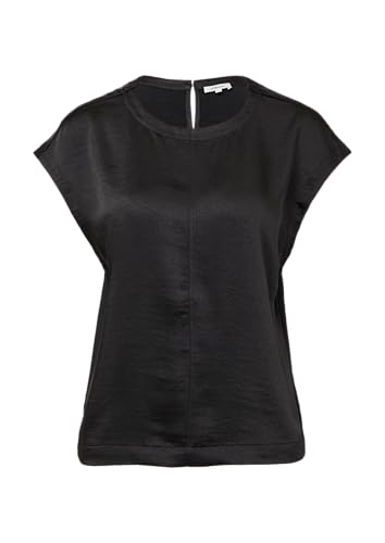 Satinshirt mit überschnittenen Schultern schwarz 42 von s.Oliver