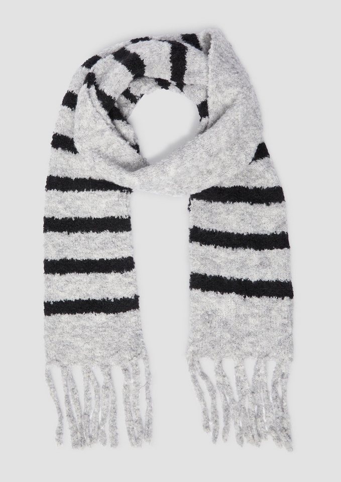 s.Oliver Schal Tuch, Schal in Bouclé-Optik mit Fransen von s.Oliver