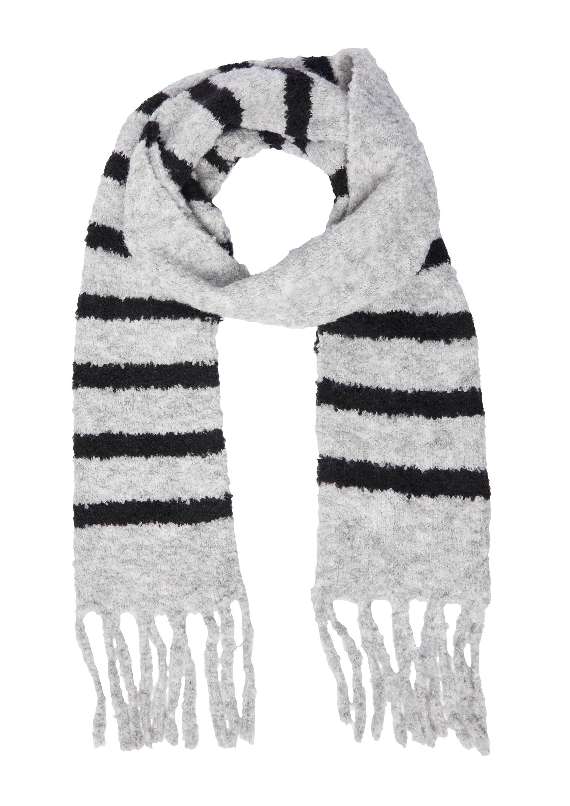 s.Oliver - Schal in Bouclé-Optik mit Fransen, Damen, grau von s.Oliver