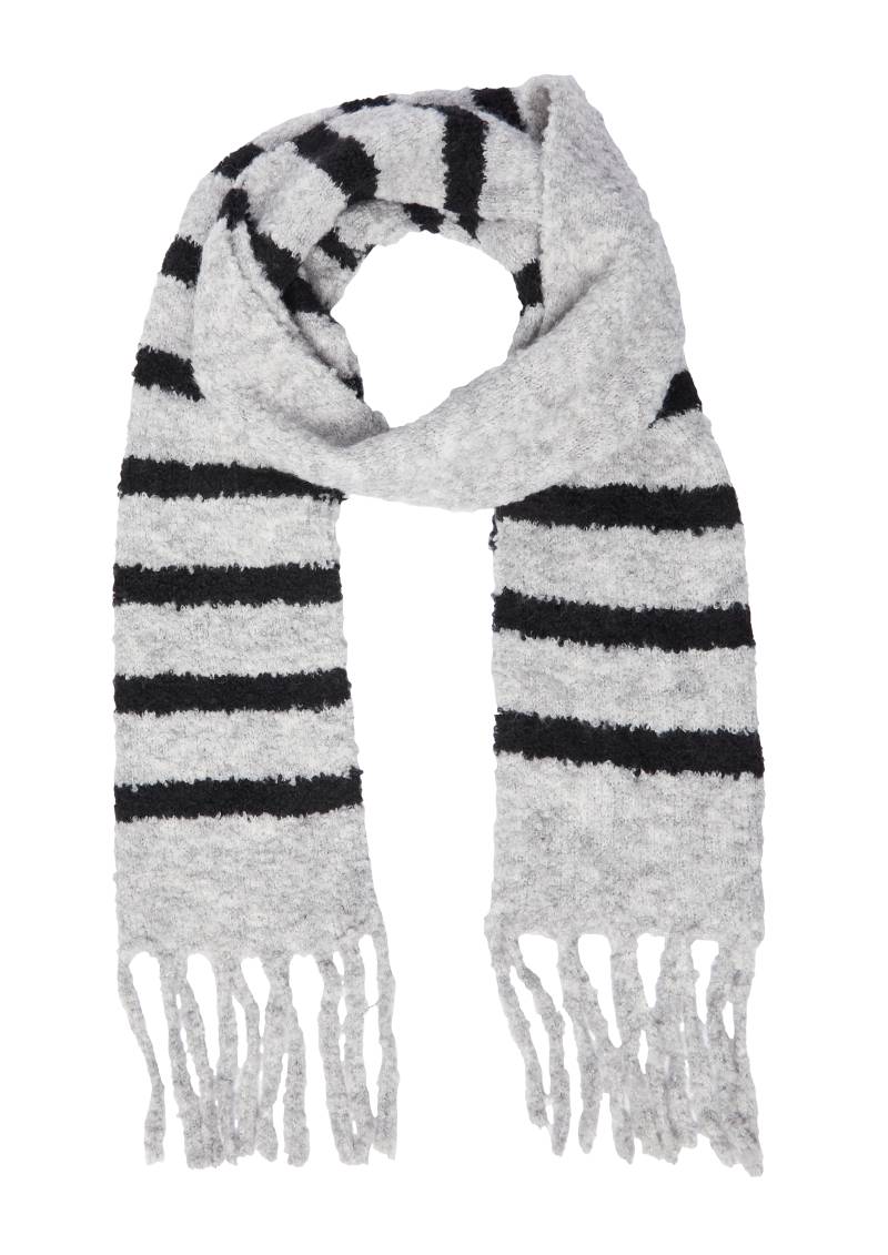 s.Oliver - Schal in Bouclé-Optik mit Fransen, Damen, grau von s.Oliver