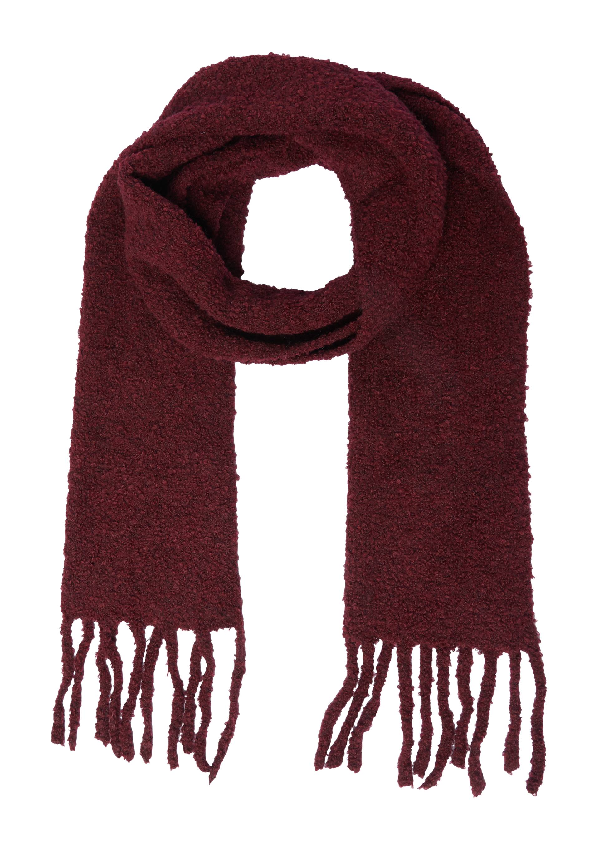 s.Oliver - Schal in Bouclé-Optik mit Fransen, Damen, rot von s.Oliver