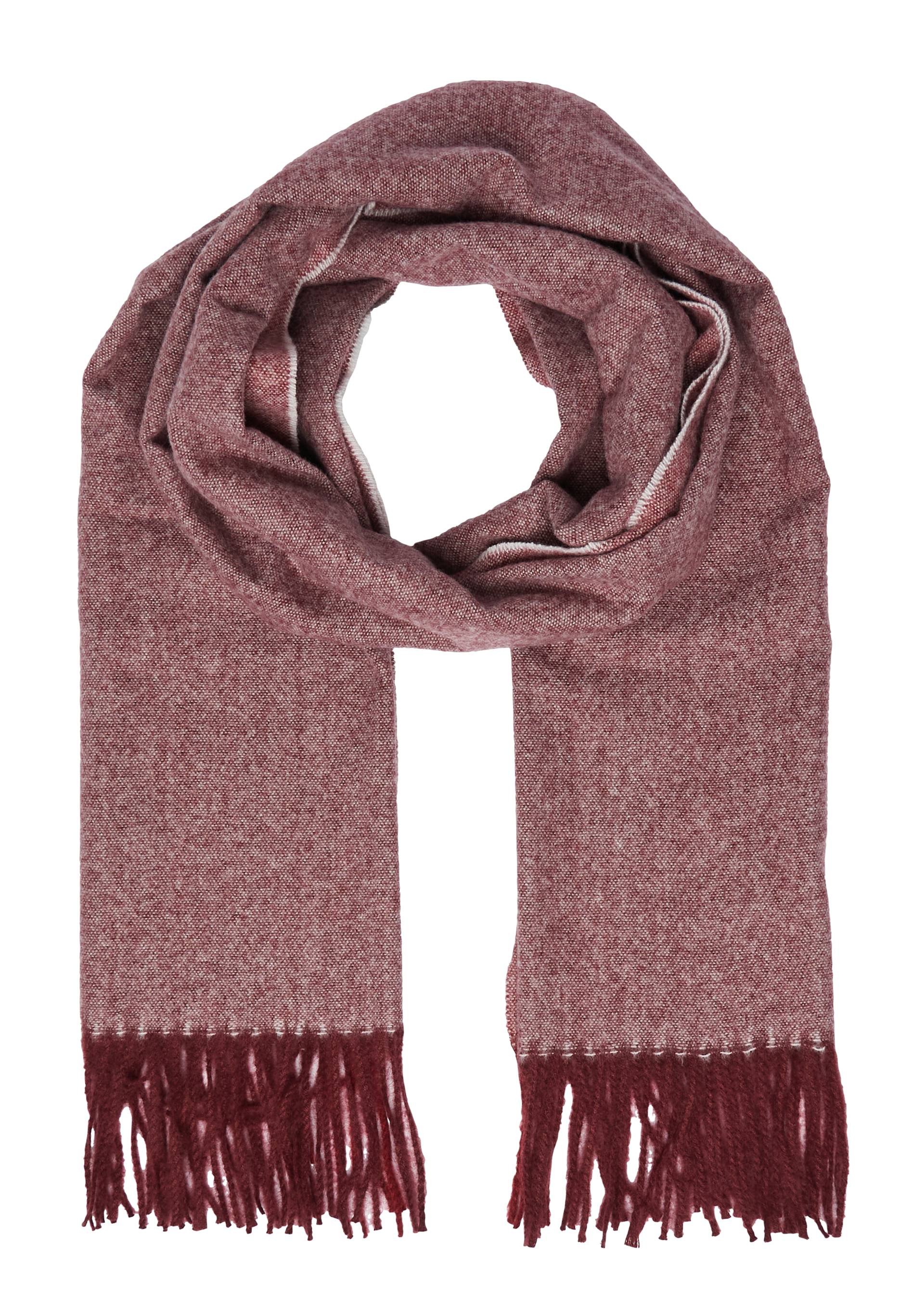 s.Oliver - Schal mit Fransen und Colour-Blocking, Damen, rot von s.Oliver