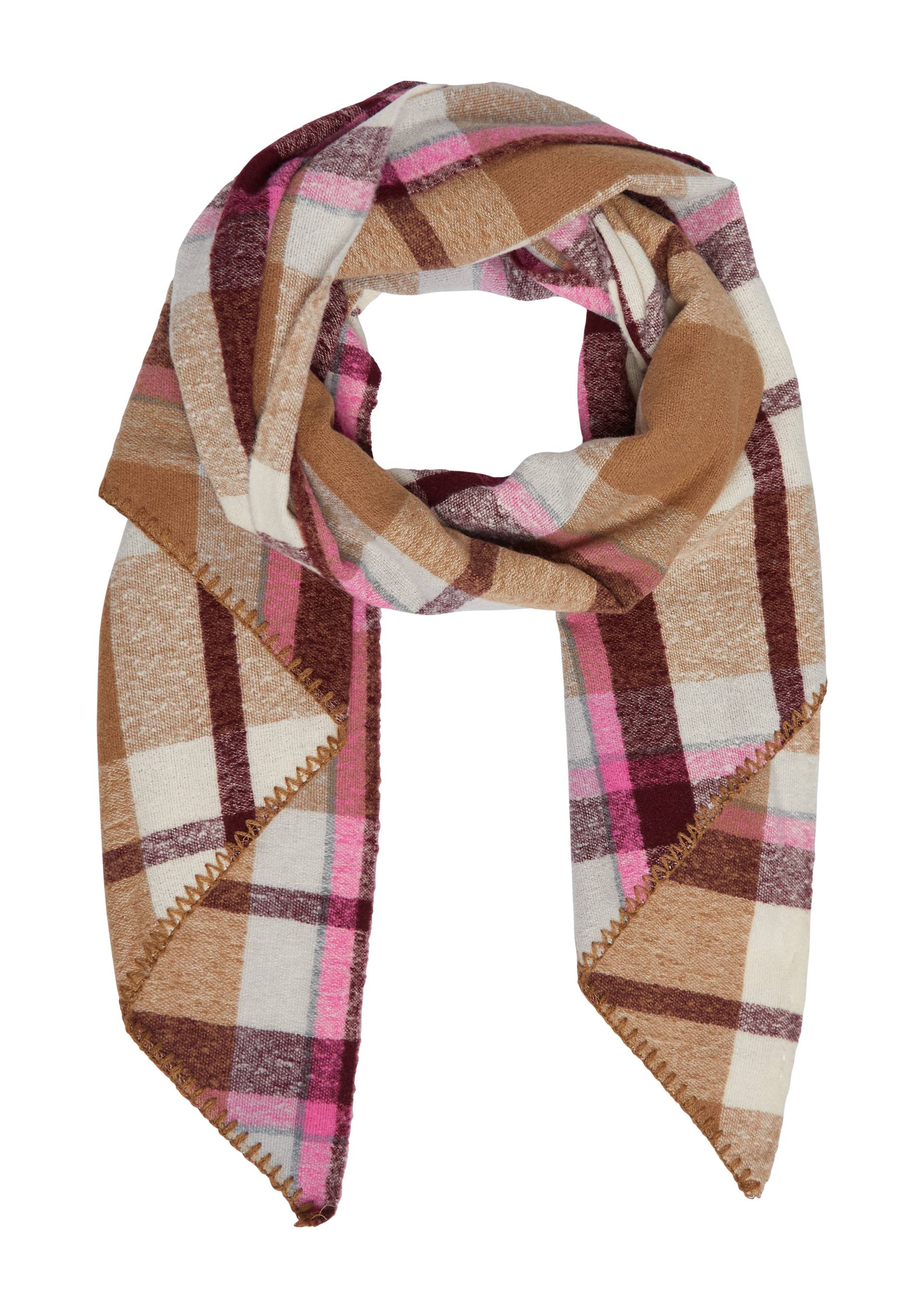 s.Oliver - Schal mit Karo-Muster, Damen, beige|mehrfarbig von s.Oliver