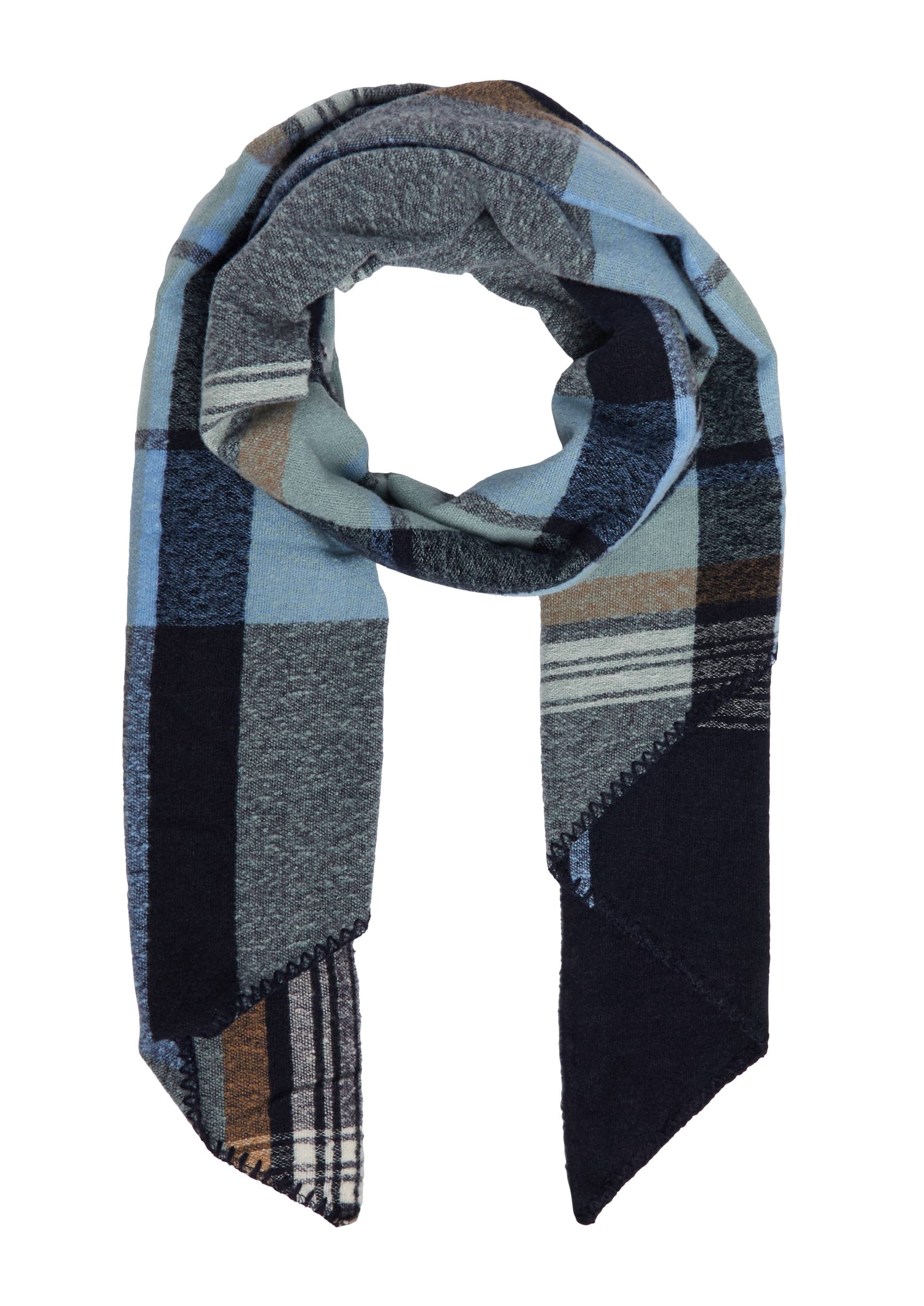 s.Oliver - Schal mit Karo-Muster, Damen, blau|mehrfarbig von s.Oliver