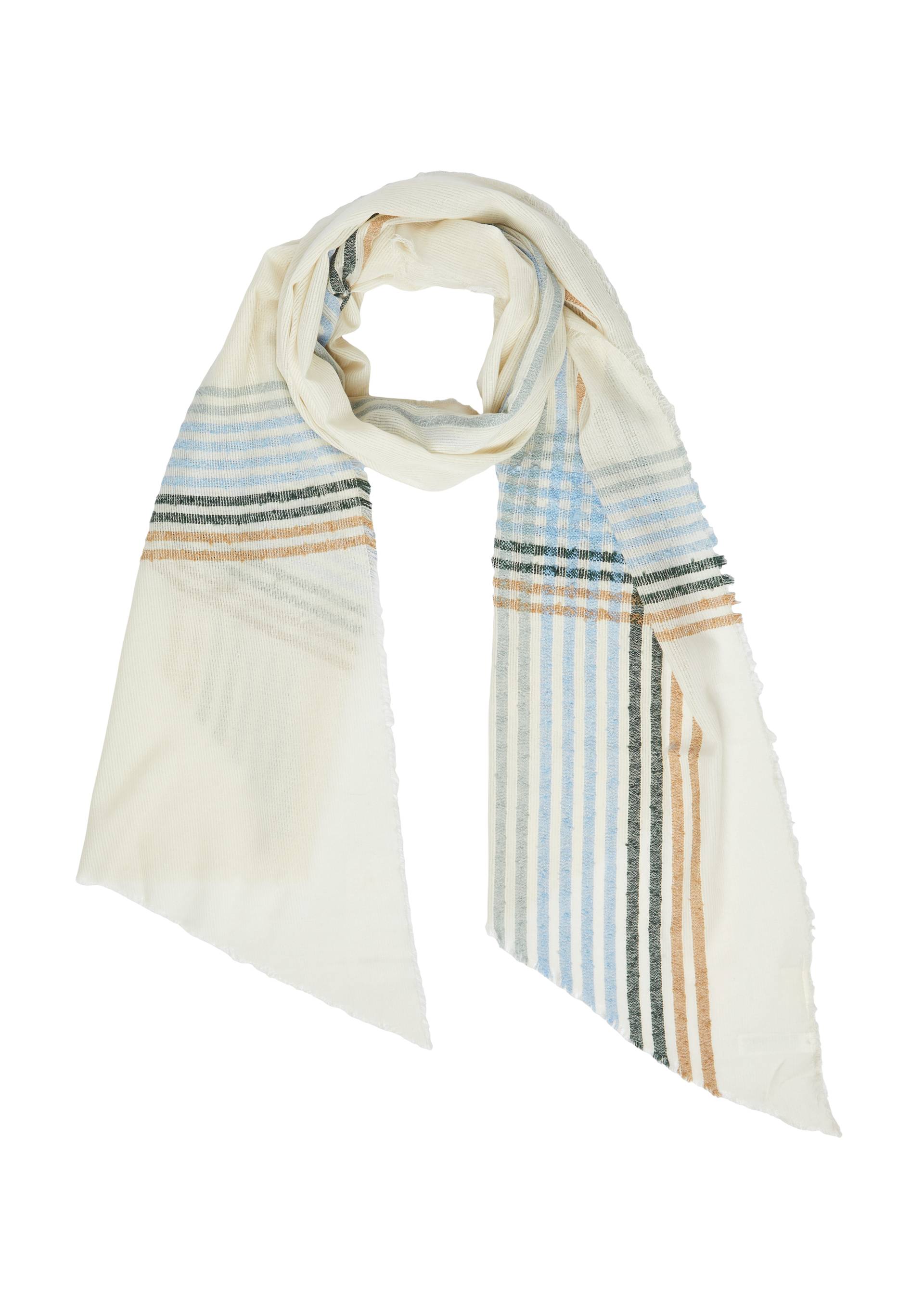 s.Oliver - Schal mit Karo-Muster, Damen, creme|mehrfarbig von s.Oliver