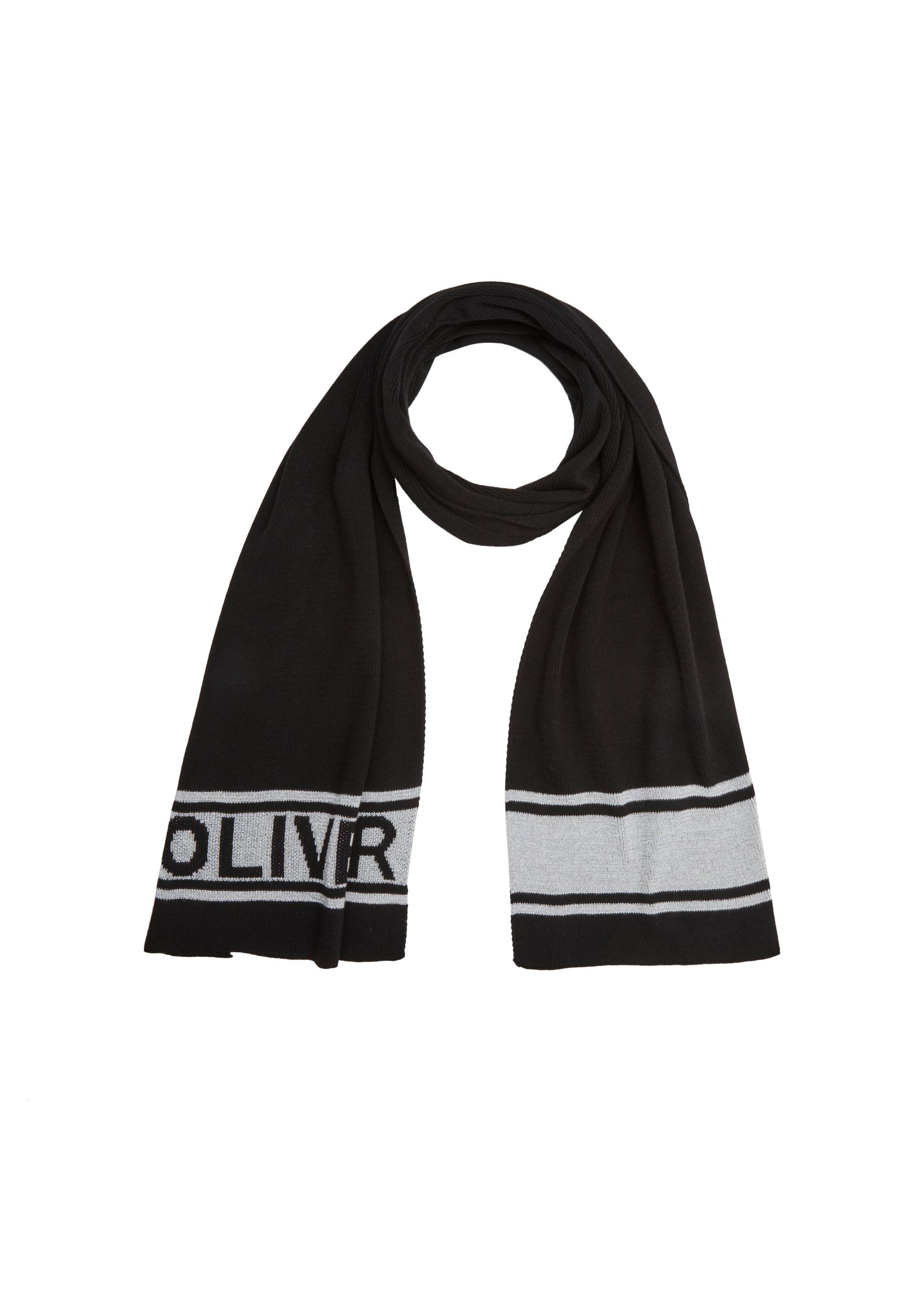 s.Oliver - Schal im Jacquard-Design, Herren, schwarz von s.Oliver