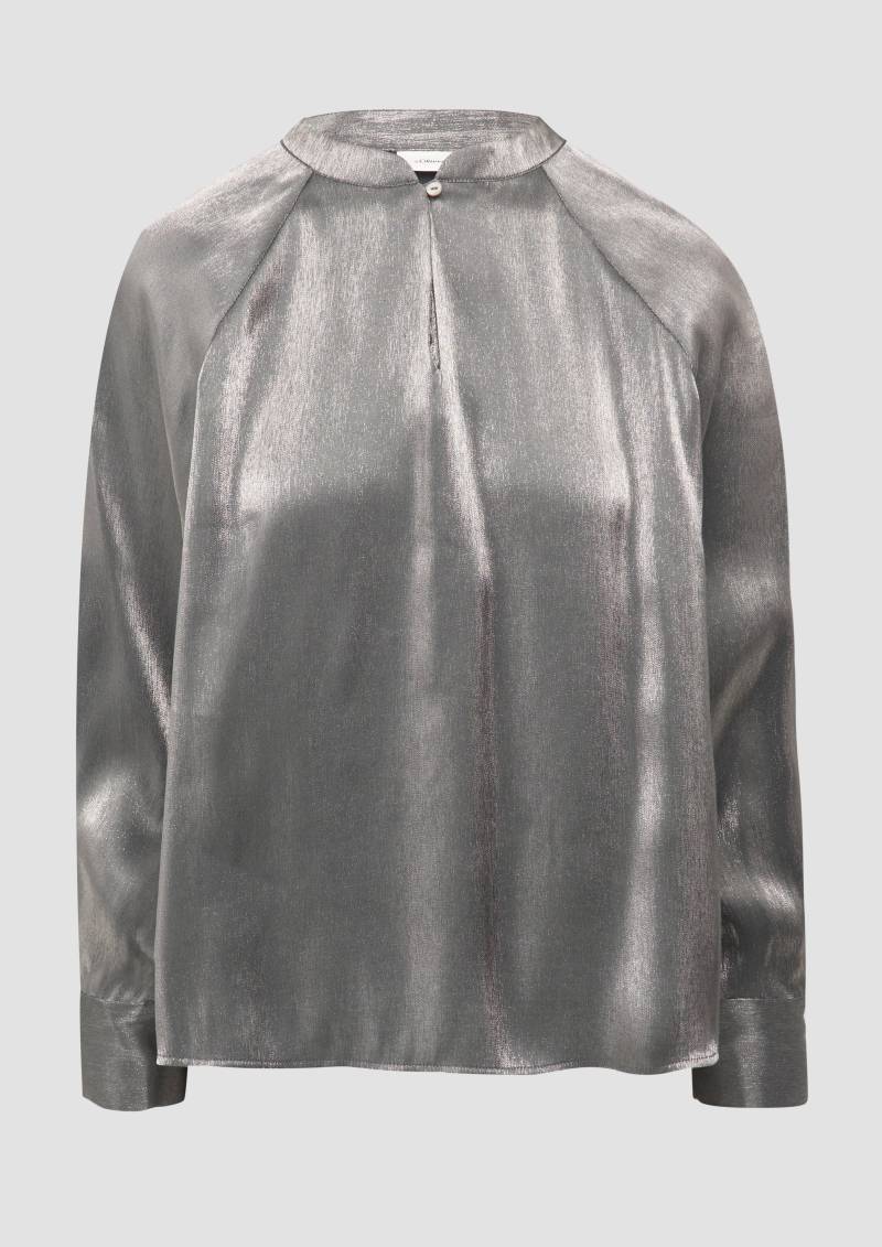 s.Oliver - Schimmernde Bluse aus Viskosemix mit Perlmuttknöpfen, Damen, grau von s.Oliver