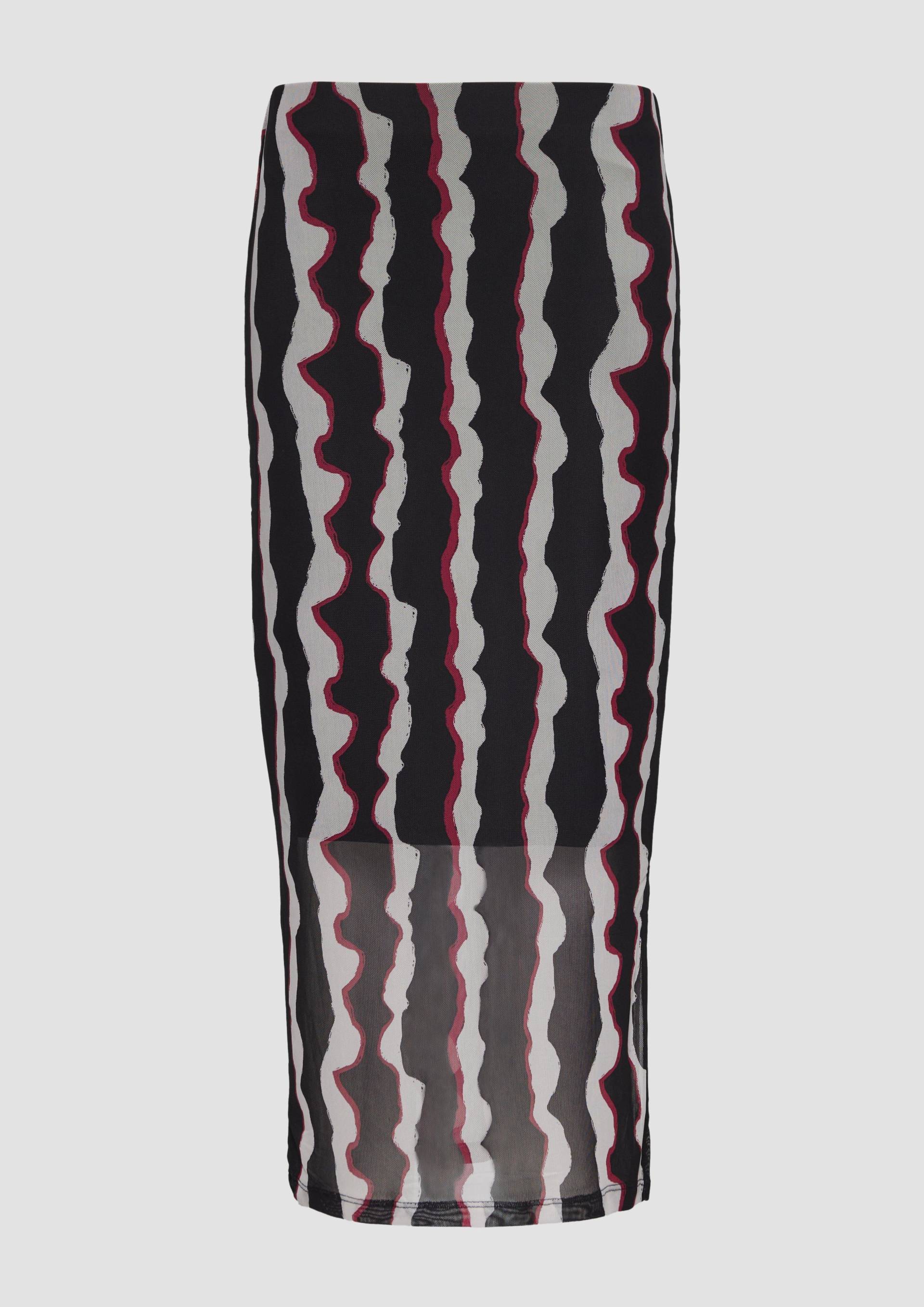 s.Oliver - Schmal geschnittener Midirock aus Mesh, Damen, schwarz von s.Oliver