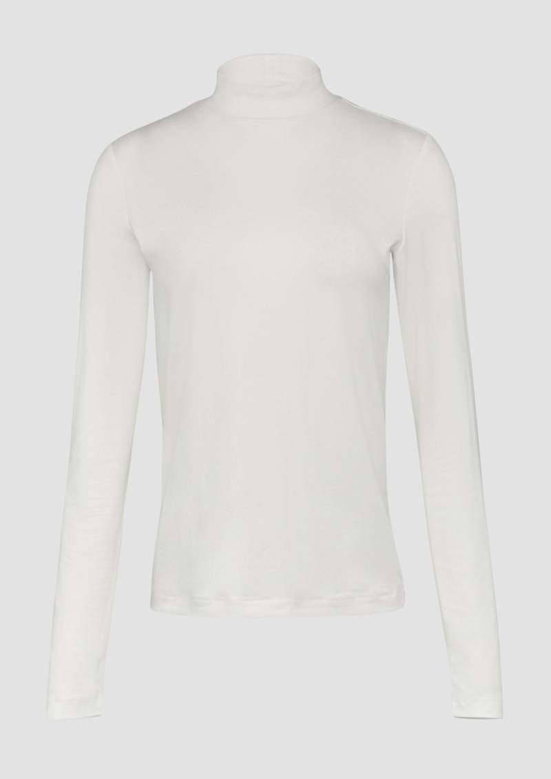 s.Oliver - Schmal geschnittenes Langarmshirt aus Viskosemix, Damen, creme von s.Oliver