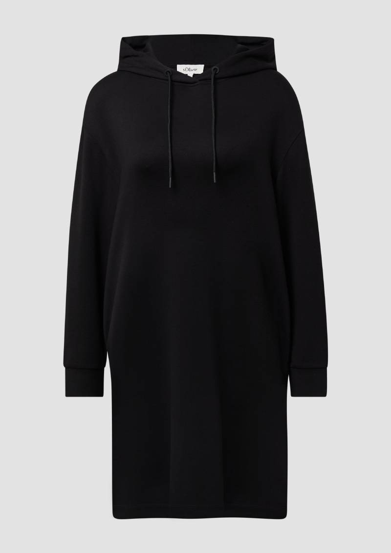 s.Oliver - Scuba-Kleid mit Eingrifftaschen und Kapuze, Damen, schwarz von s.Oliver