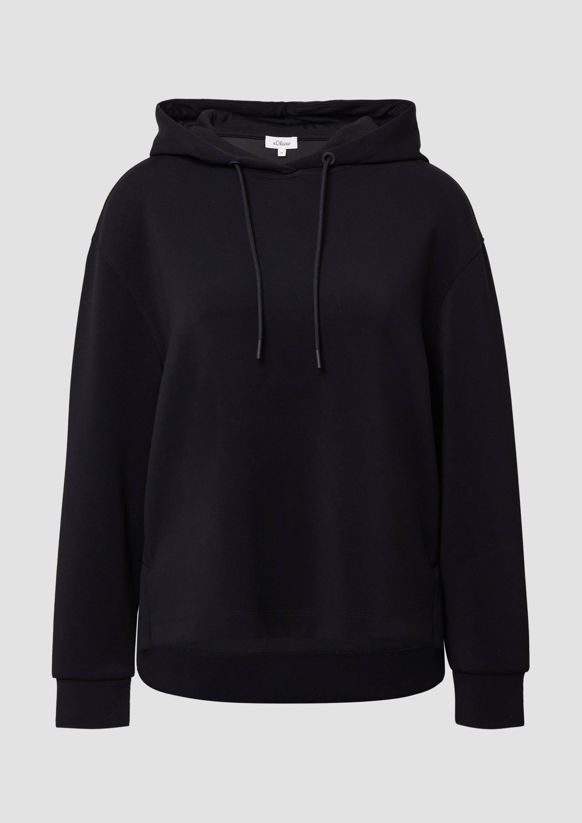 s.Oliver - Scuba-Hoodie mit Seitenschlitzen, Damen, schwarz von s.Oliver