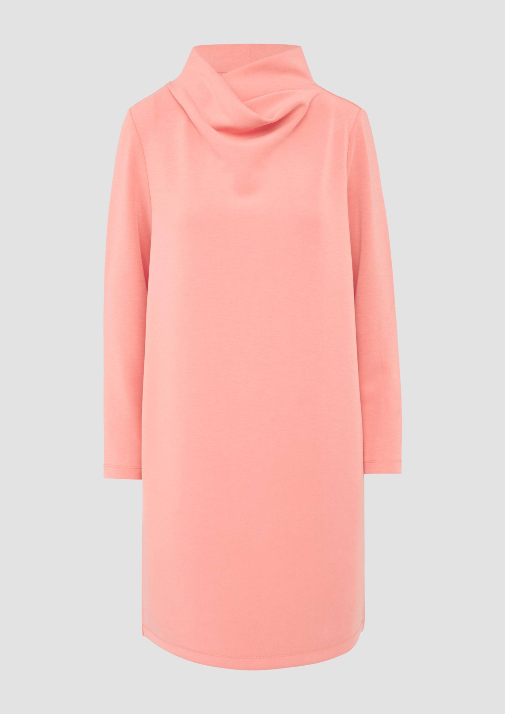 s.Oliver - Scuba-Kleid mit Wasserfallkragen und seitlichen Eingrifftaschen, Damen, rot von s.Oliver