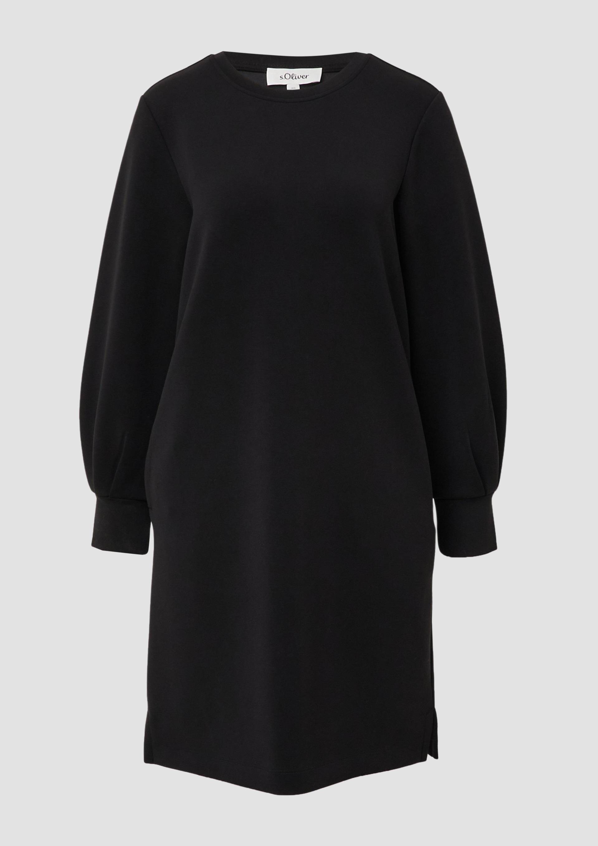 s.Oliver - Scuba-Kleid mit weitem Arm und Eingrifftaschen, Damen, schwarz von s.Oliver