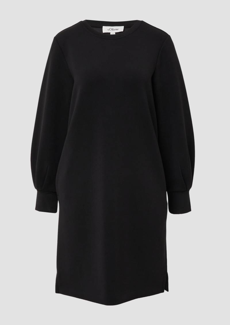 s.Oliver - Scuba-Kleid mit weitem Arm und Eingrifftaschen, Damen, schwarz von s.Oliver
