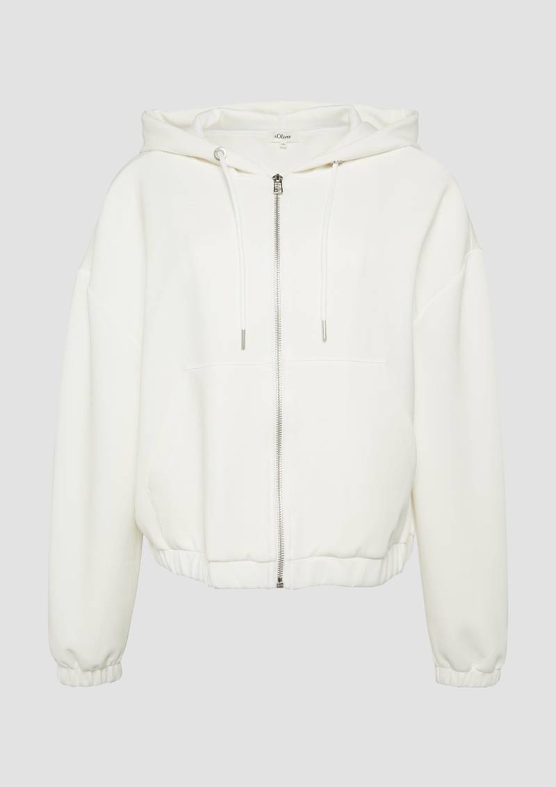 s.Oliver - Scuba-Sweatjacke aus Modalmix im Relaxed Fit, Damen, creme von s.Oliver