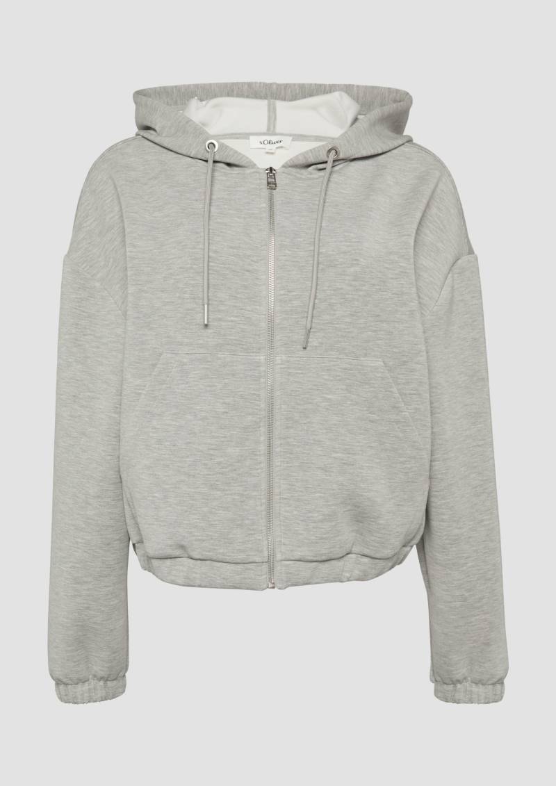 s.Oliver - Scuba-Sweatjacke aus Modalmix im Relaxed Fit, Damen, grau von s.Oliver