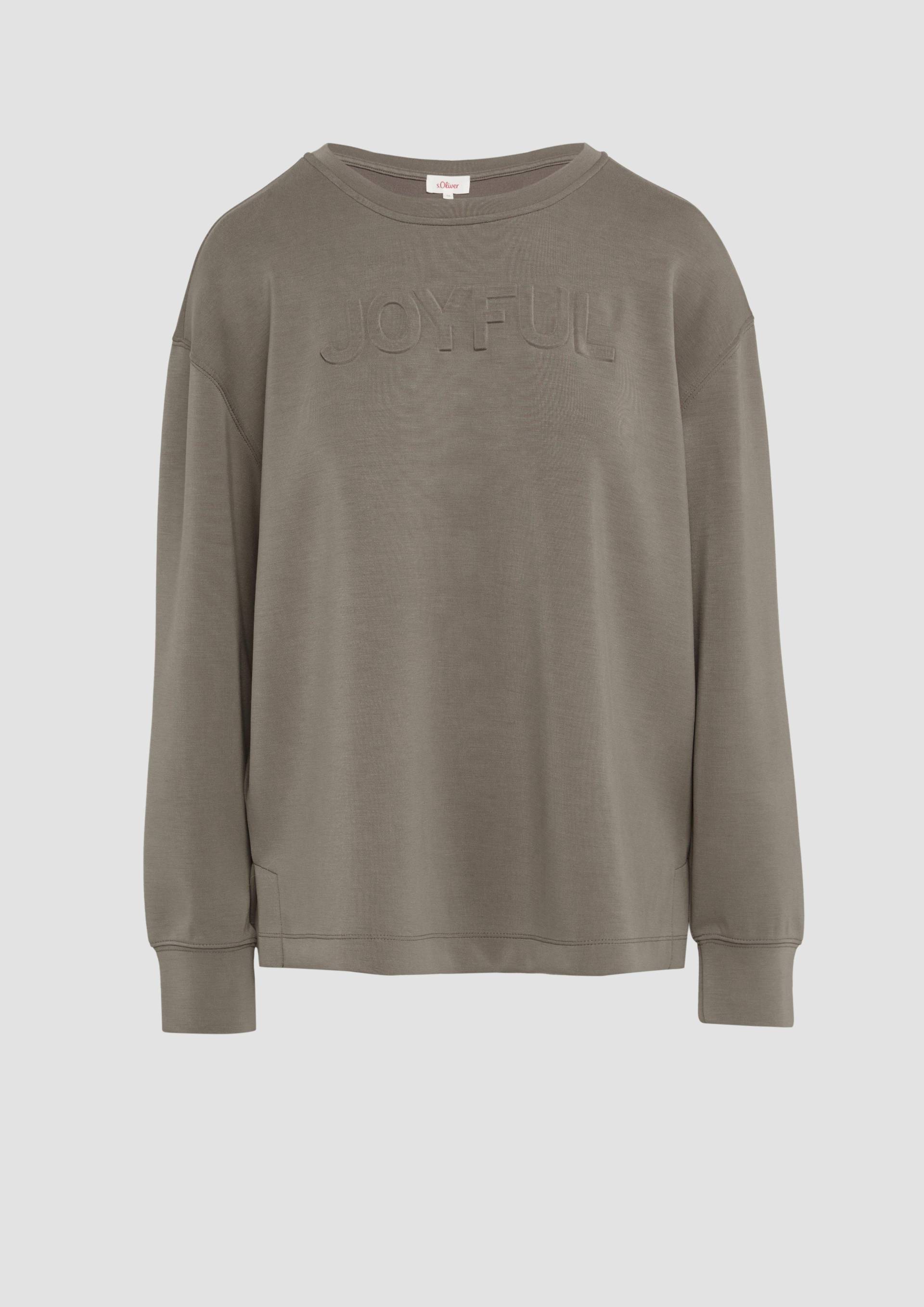 s.Oliver - Scuba-Sweatshirt aus Modalmix mit 3D-Schriftzug, Damen, grau s.Oliver - Scuba-Sweatshirt aus Modalmix mit 3D-Schriftzug, Damen, grau von s.Oliver