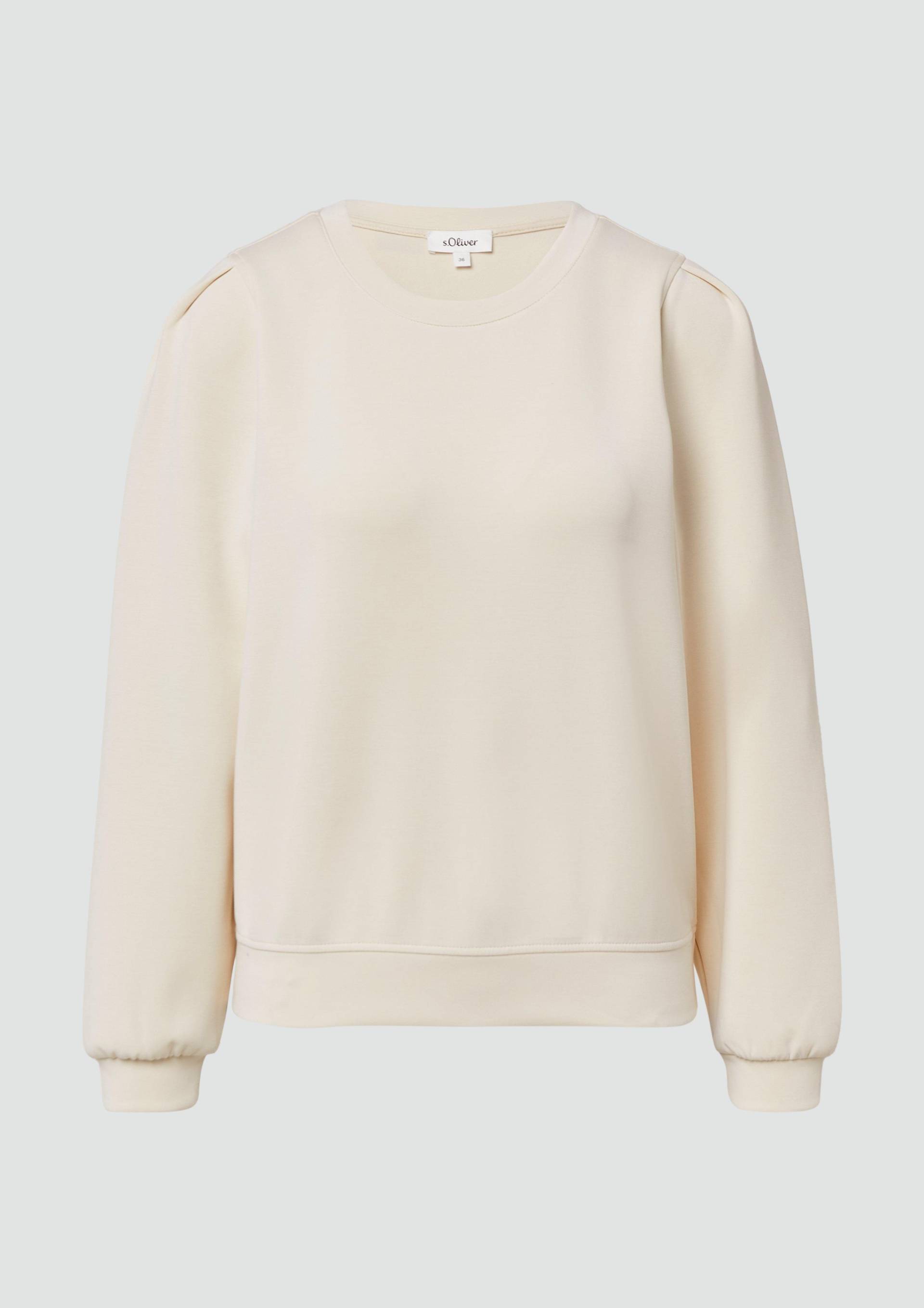 s.Oliver - Scuba-Sweatshirt mit Puffärmeln, Damen, Beige s.Oliver - Scuba-Sweatshirt mit Puffärmeln, Damen, Beige von s.Oliver