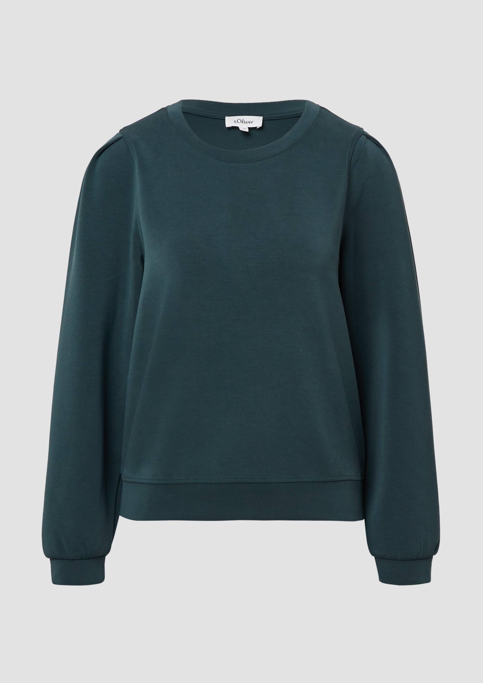 s.Oliver - Scuba-Sweatshirt mit Puffärmeln, Damen, grün s.Oliver - Scuba-Sweatshirt mit Puffärmeln, Damen, grün von s.Oliver
