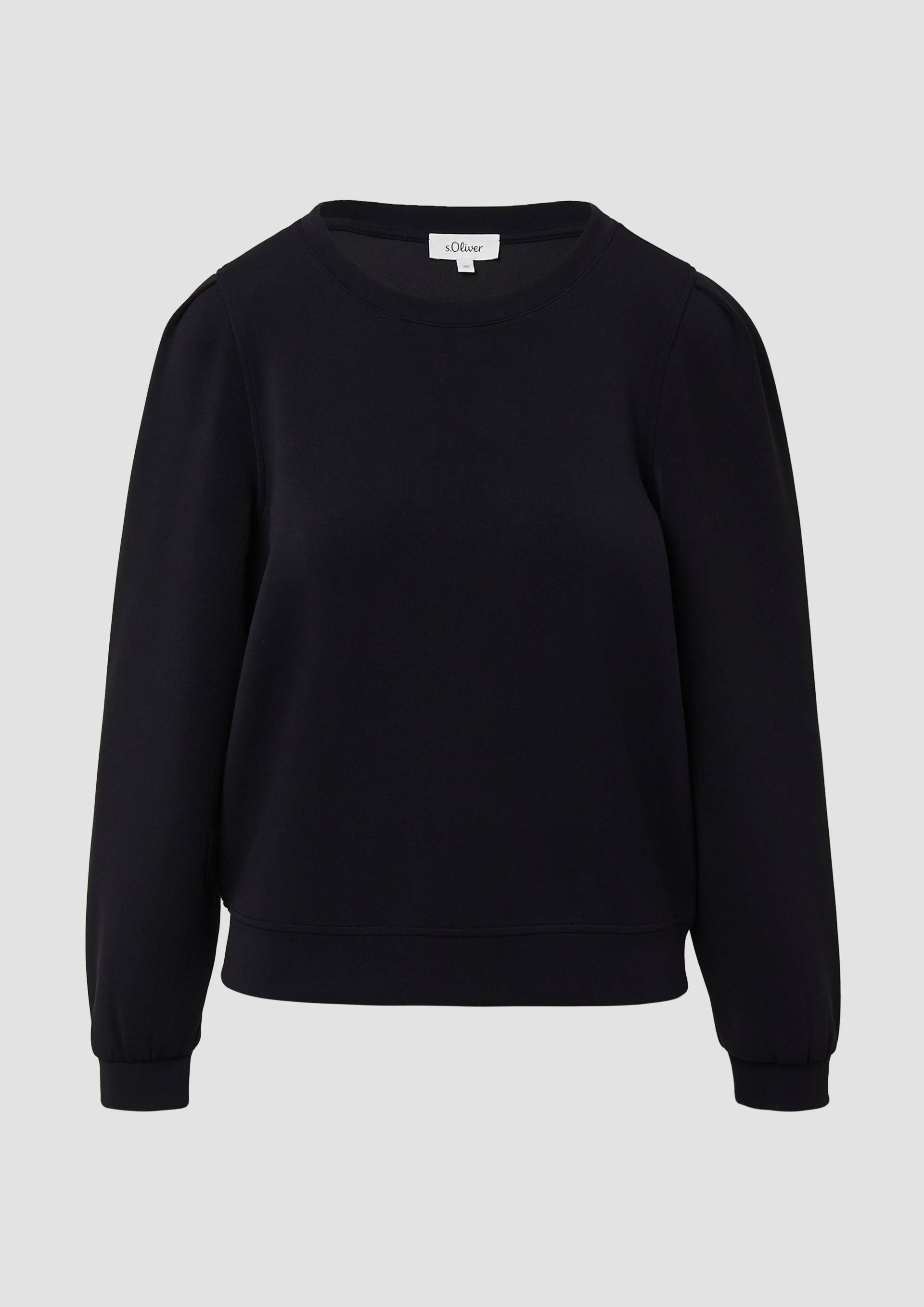 s.Oliver - Scuba-Sweatshirt mit Puffärmeln, Damen, schwarz s.Oliver - Scuba-Sweatshirt mit Puffärmeln, Damen, schwarz von s.Oliver